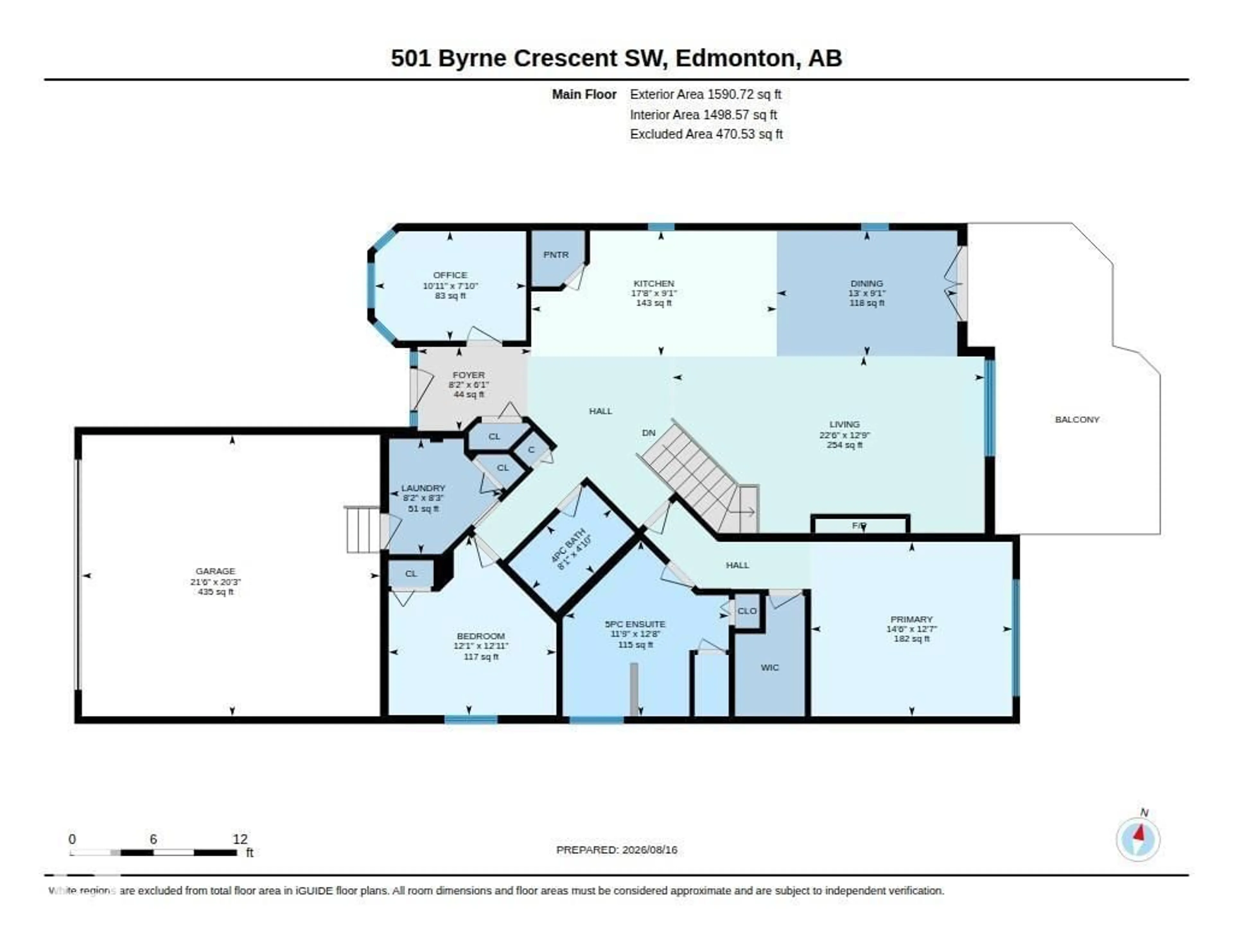 Floor plan for 501 BYRNE CR, Edmonton Alberta T6W1E2