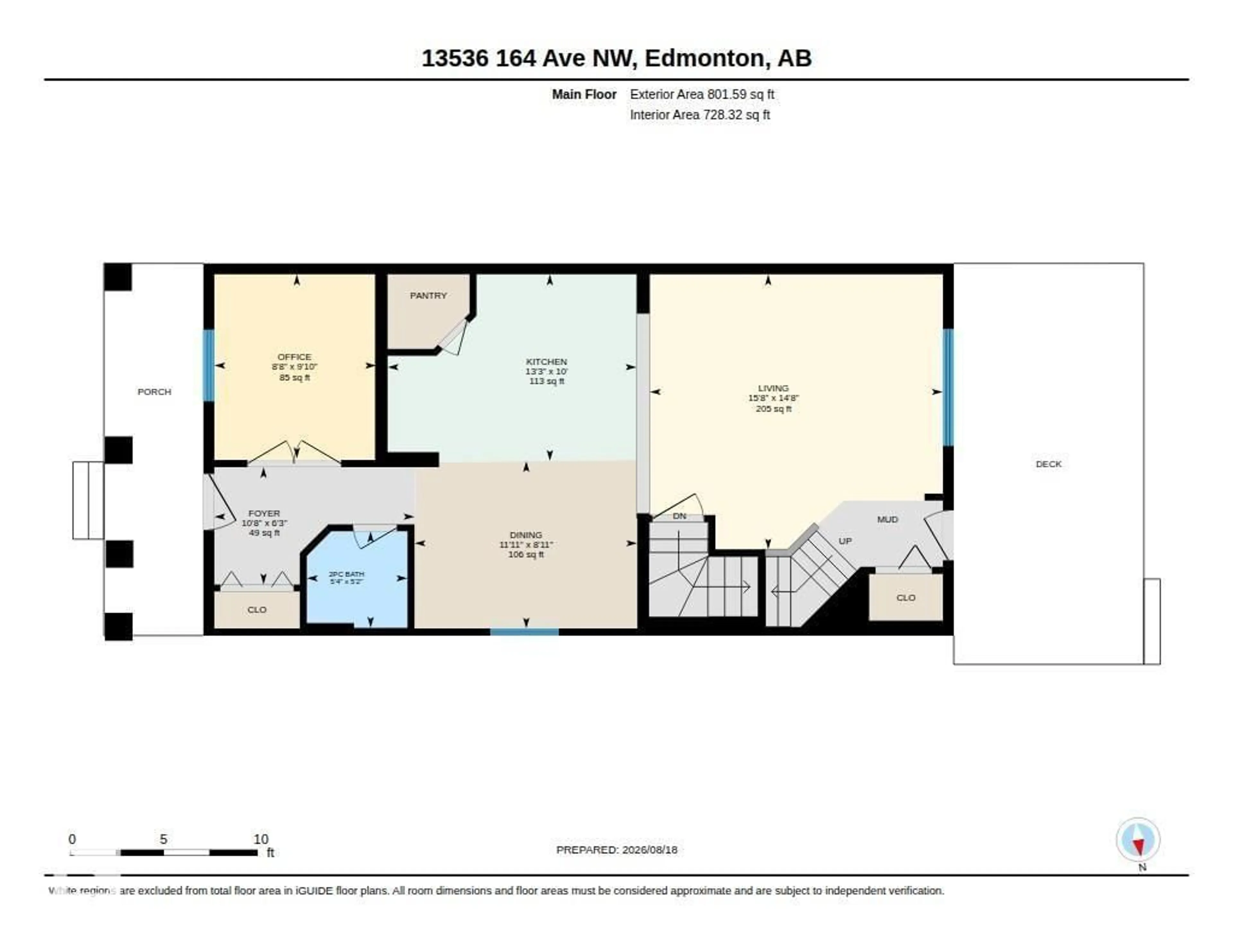 Floor plan for NW - 13536 164 AV, Edmonton Alberta T6V0K1