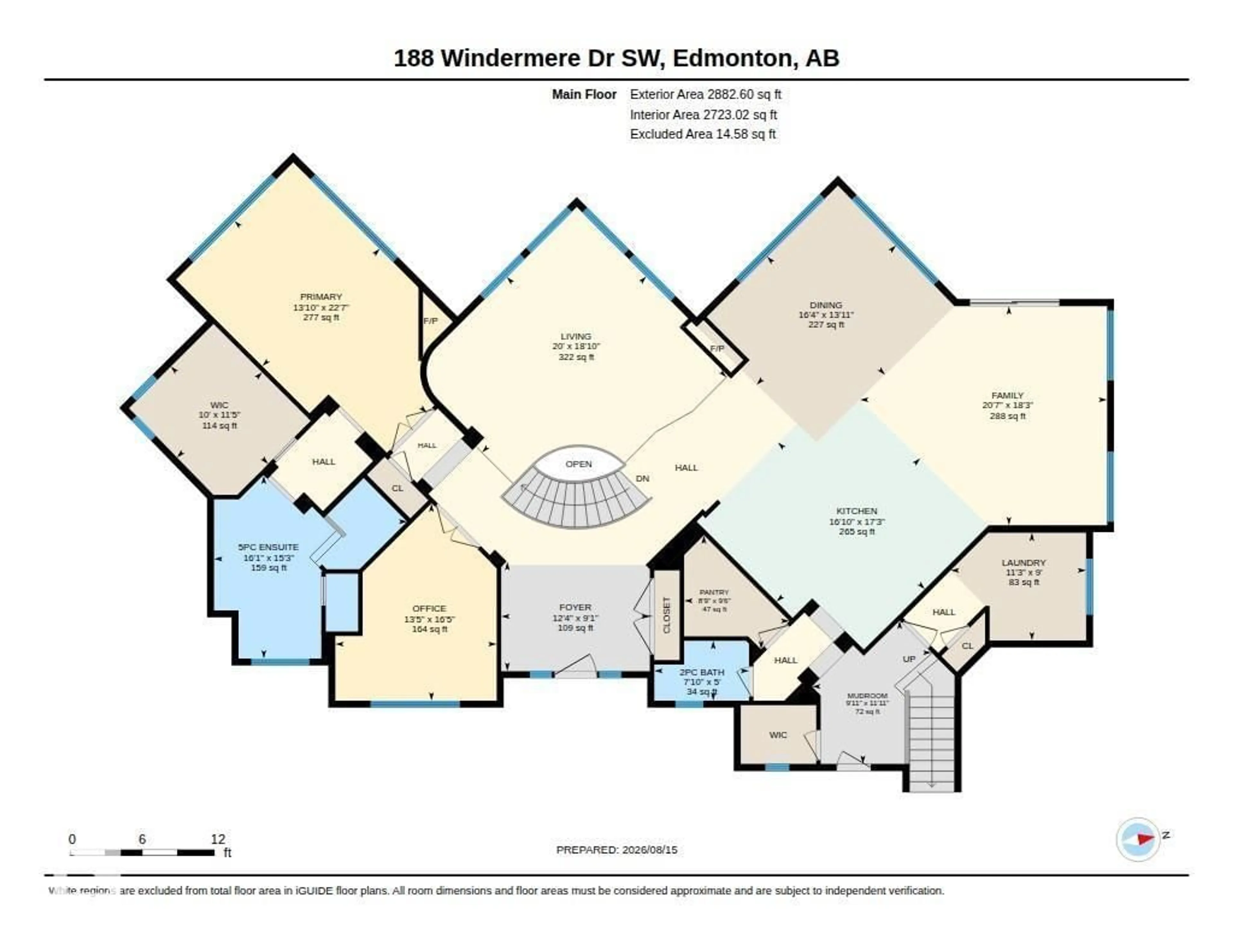 Floor plan for 188 WINDERMERE DR, Edmonton Alberta T6W0S4