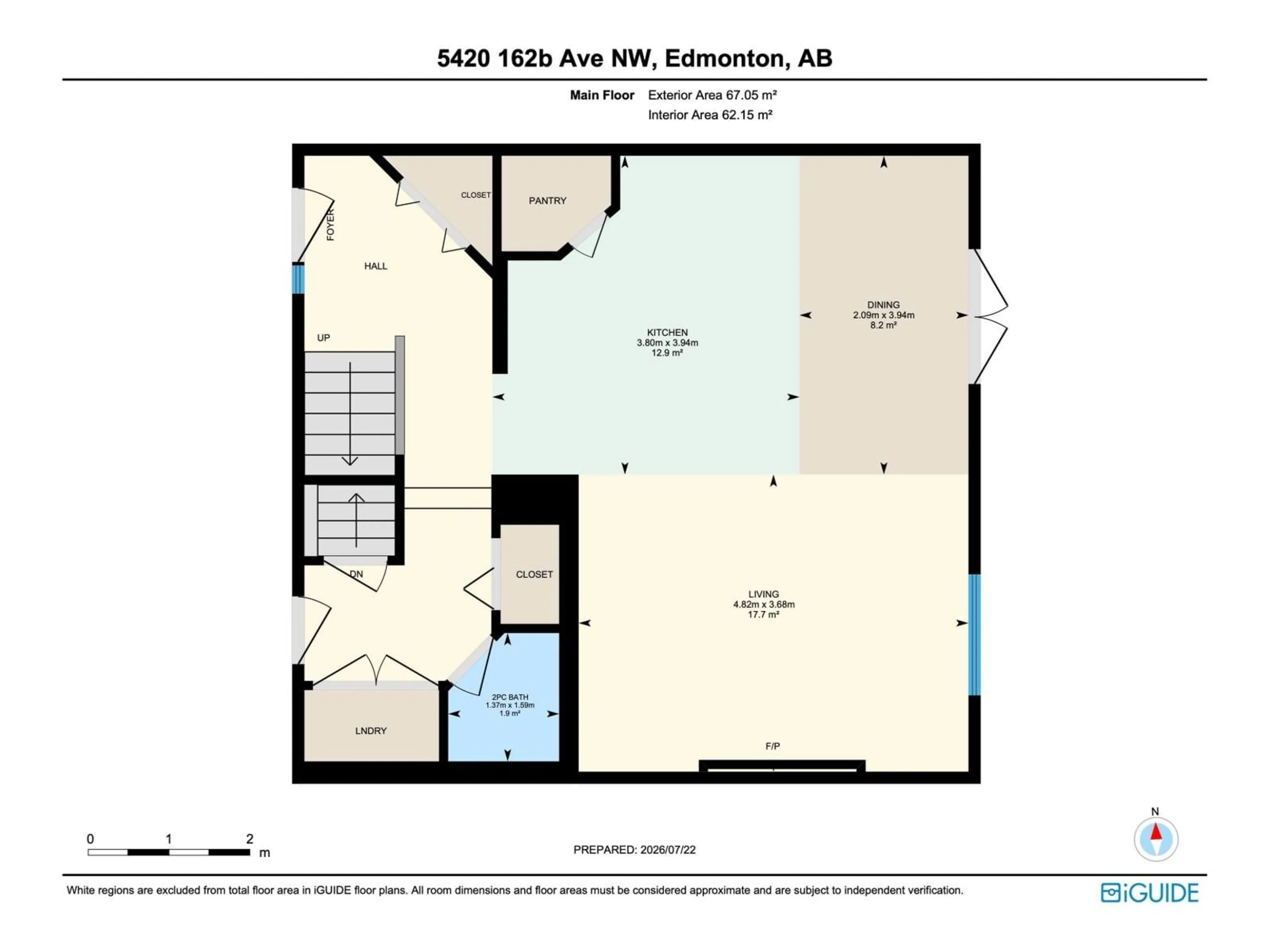 Floor plan for NW - 5420 162B AV, Edmonton Alberta T5Y6K5