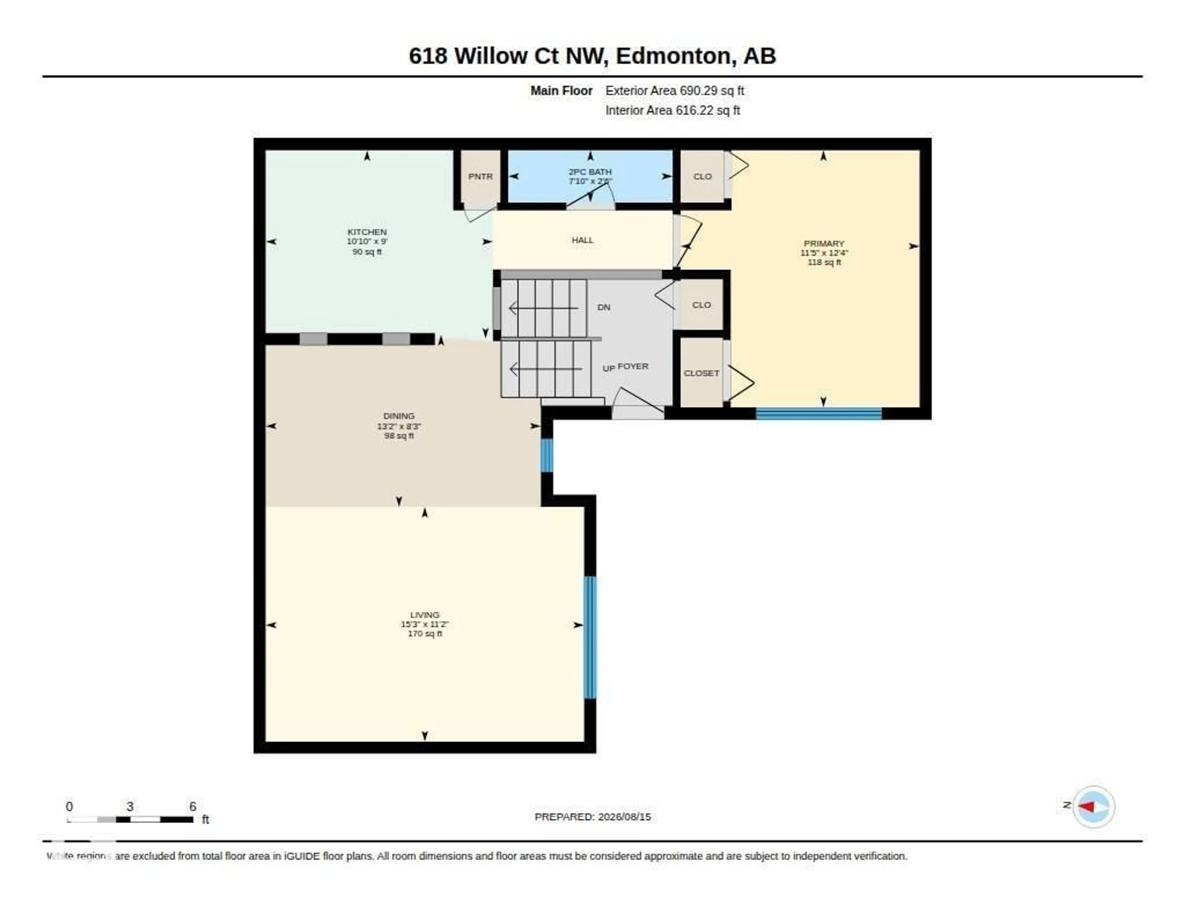 Floor plan for 618 WILLOW CT, Edmonton Alberta T5T2K7