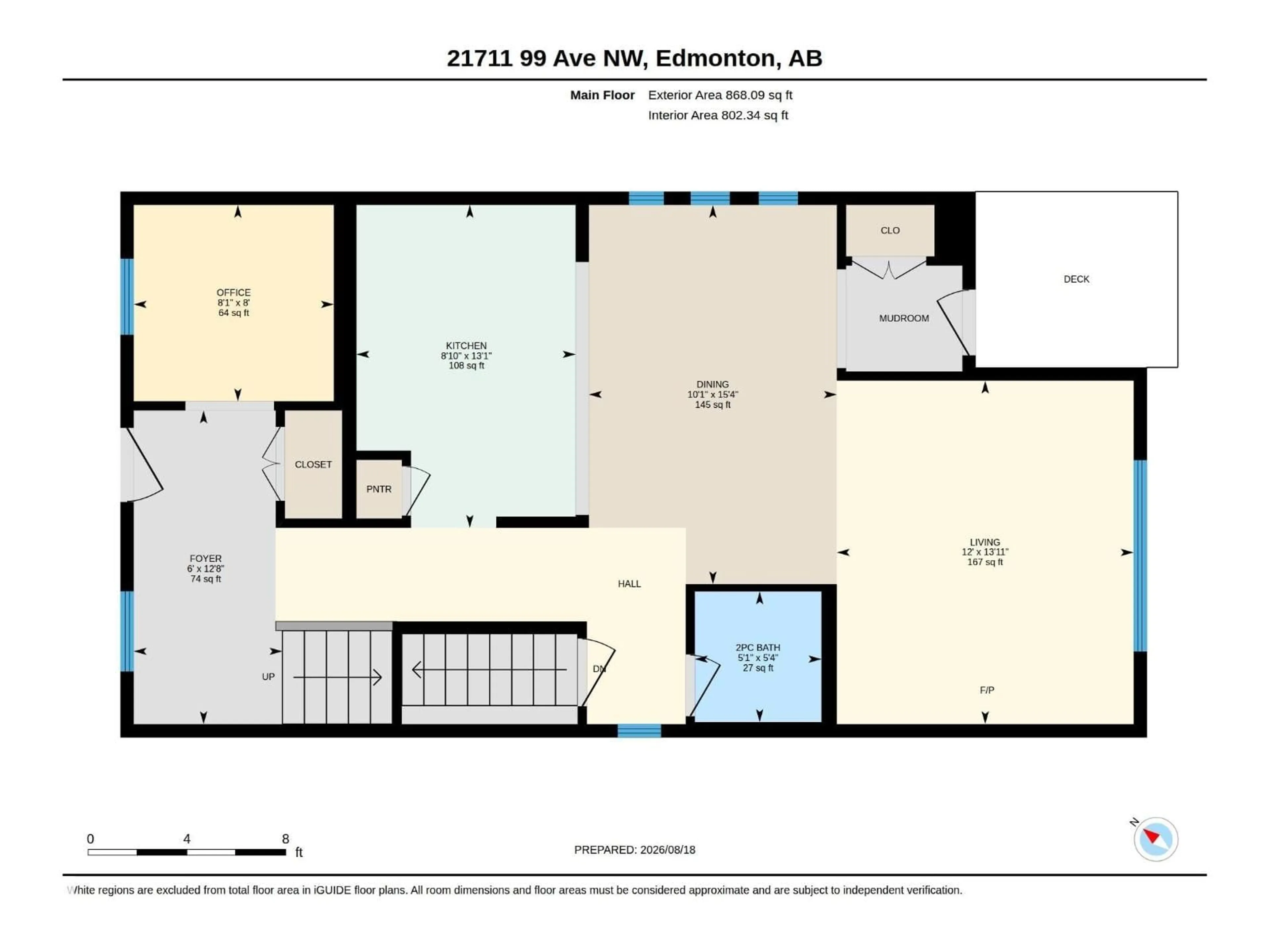 Floor plan for 21711 99 AV, Edmonton Alberta T5T4T7