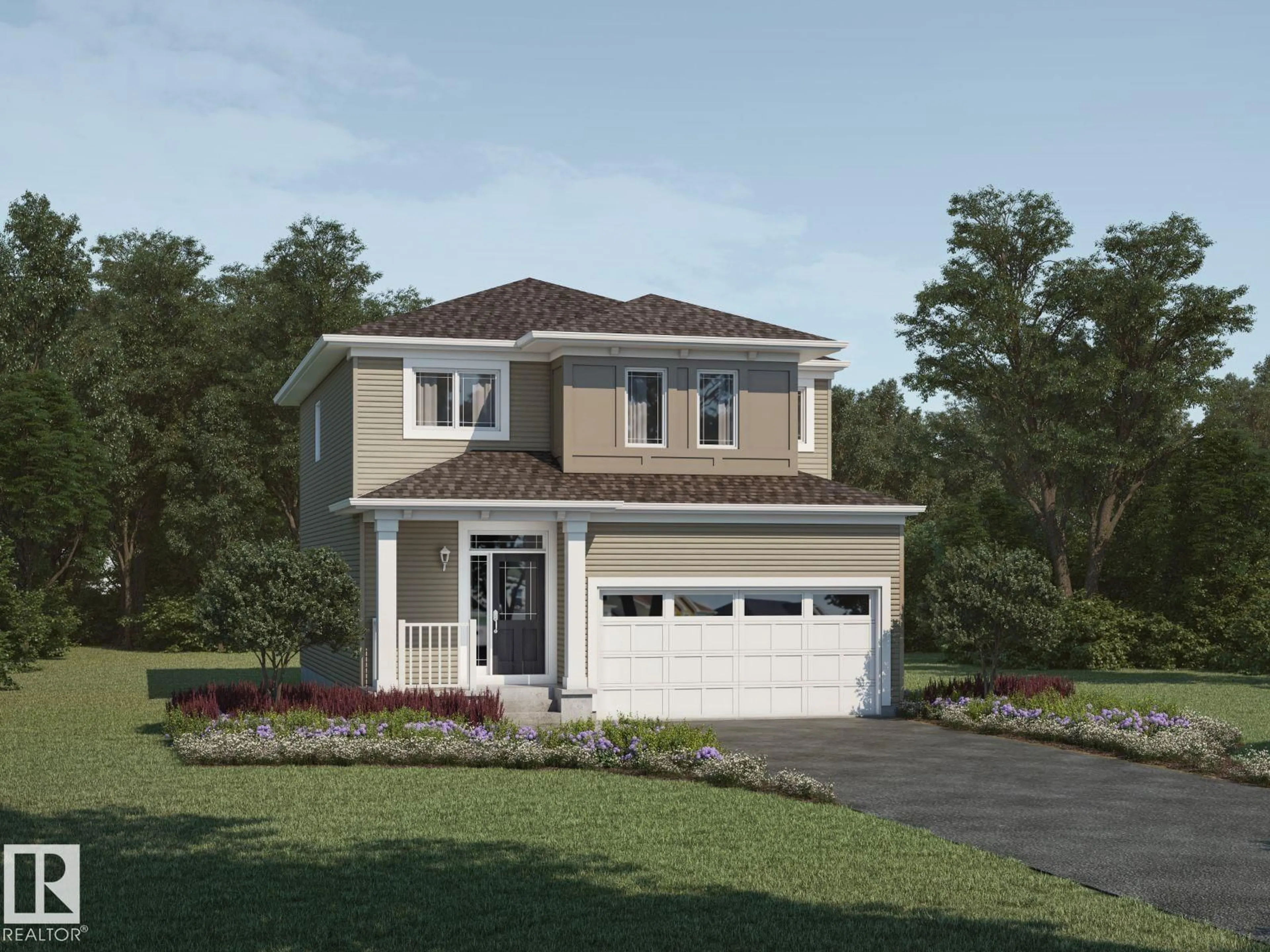 Home with vinyl exterior material, street for 20424 16 AV, Edmonton Alberta T6M3E6