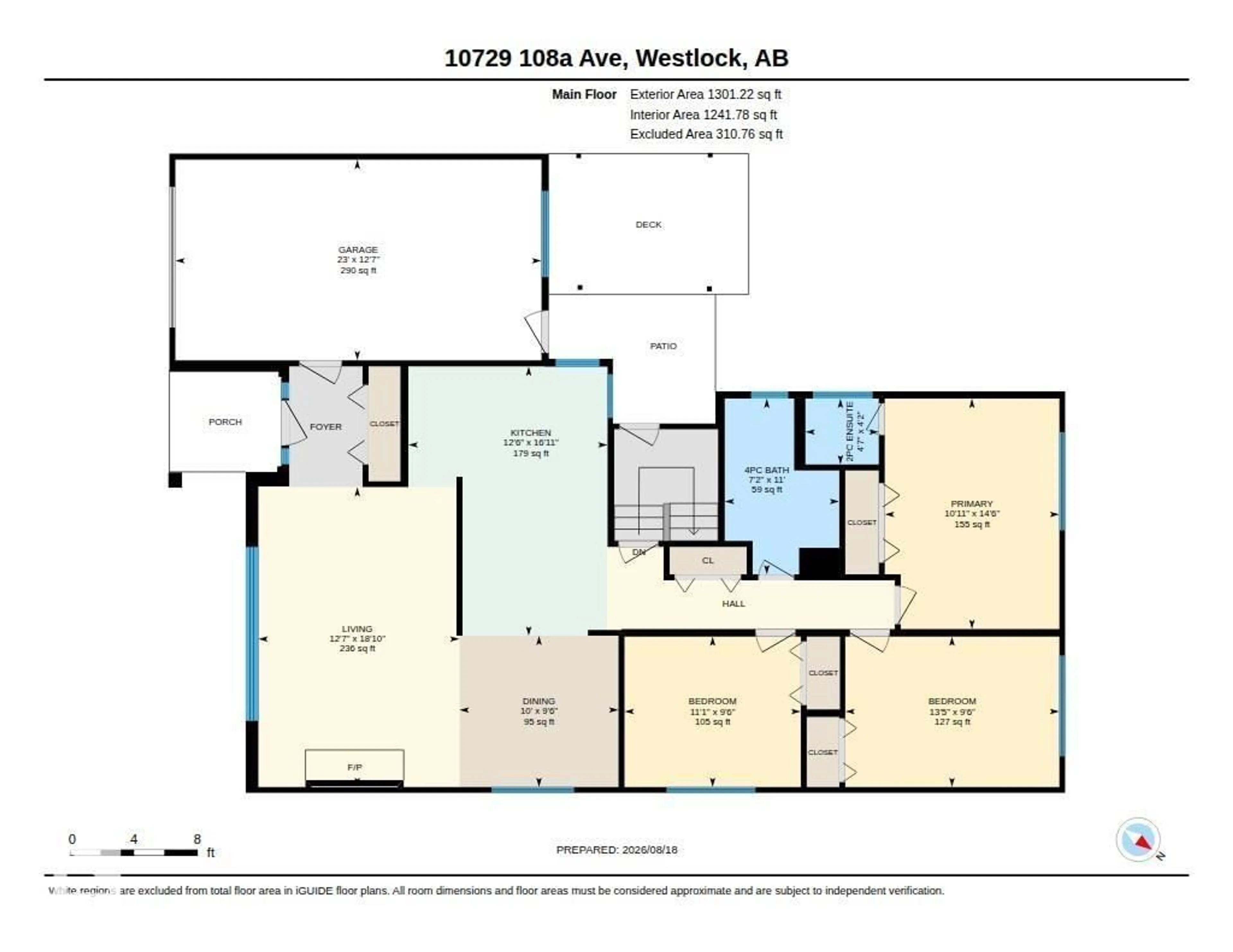 Floor plan for 10729 018A AV, Westlock Alberta T7P1C5