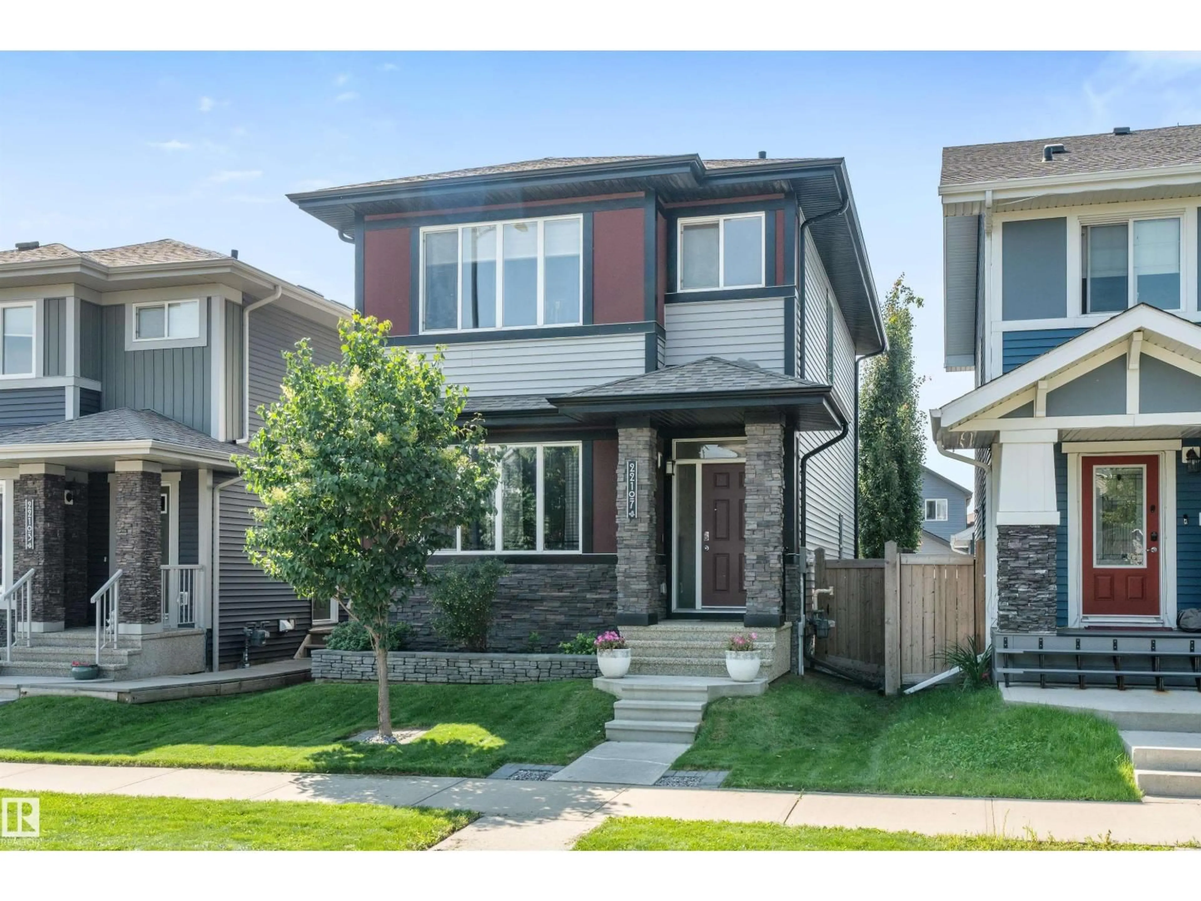 Home with brick exterior material, street for 22107 88 AV, Edmonton Alberta T5T7H3