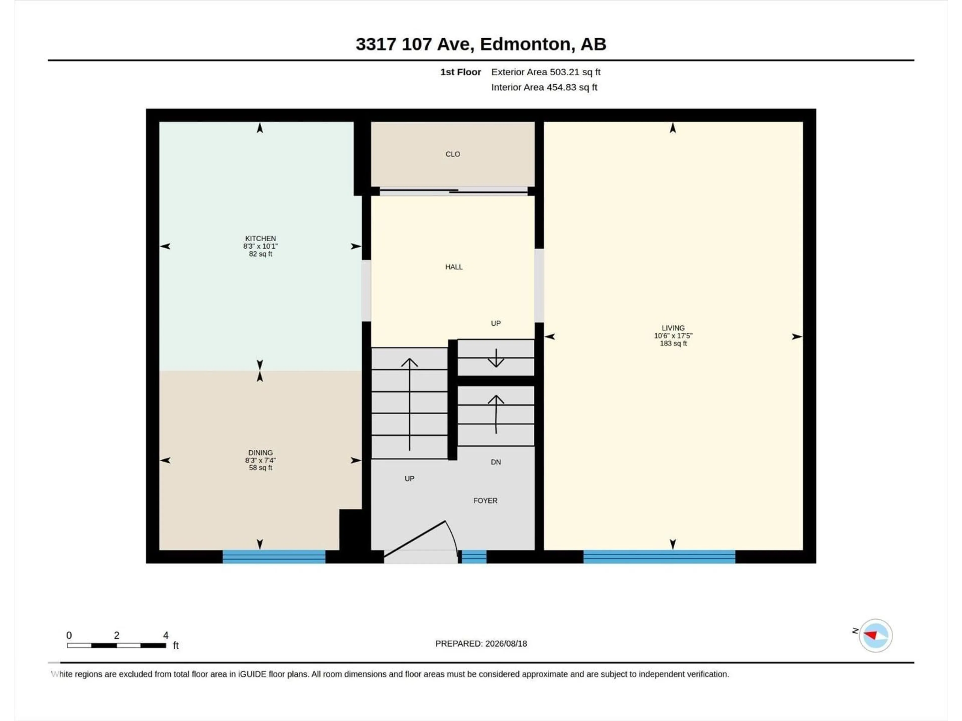 Floor plan for 3317 107 AV, Edmonton Alberta T5W0C6