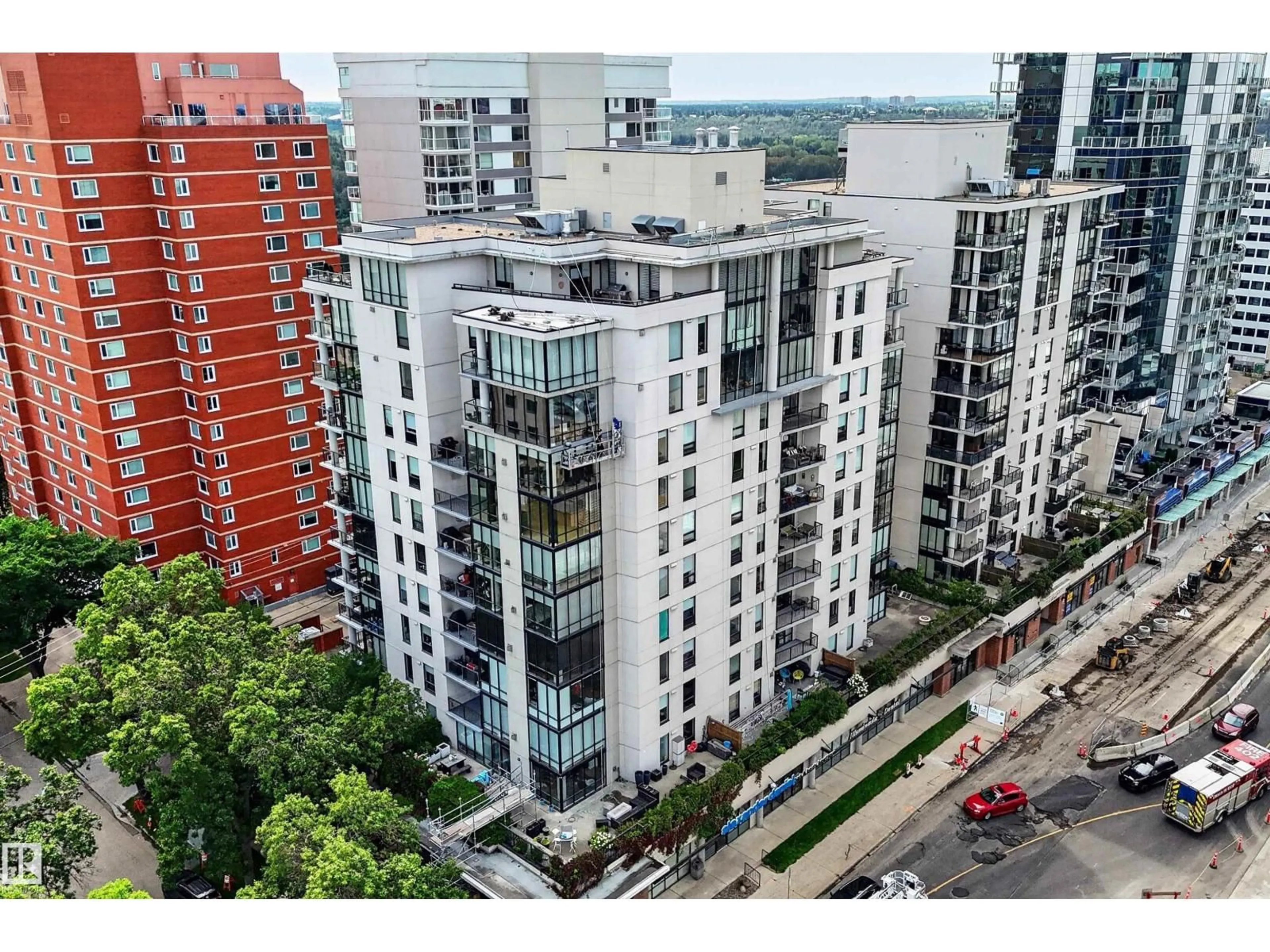 A pic from outside/outdoor area/front of a property/back of a property/a pic from drone, city buildings view from balcony for #803 - 10028 119 ST, Edmonton Alberta T5K1Y8