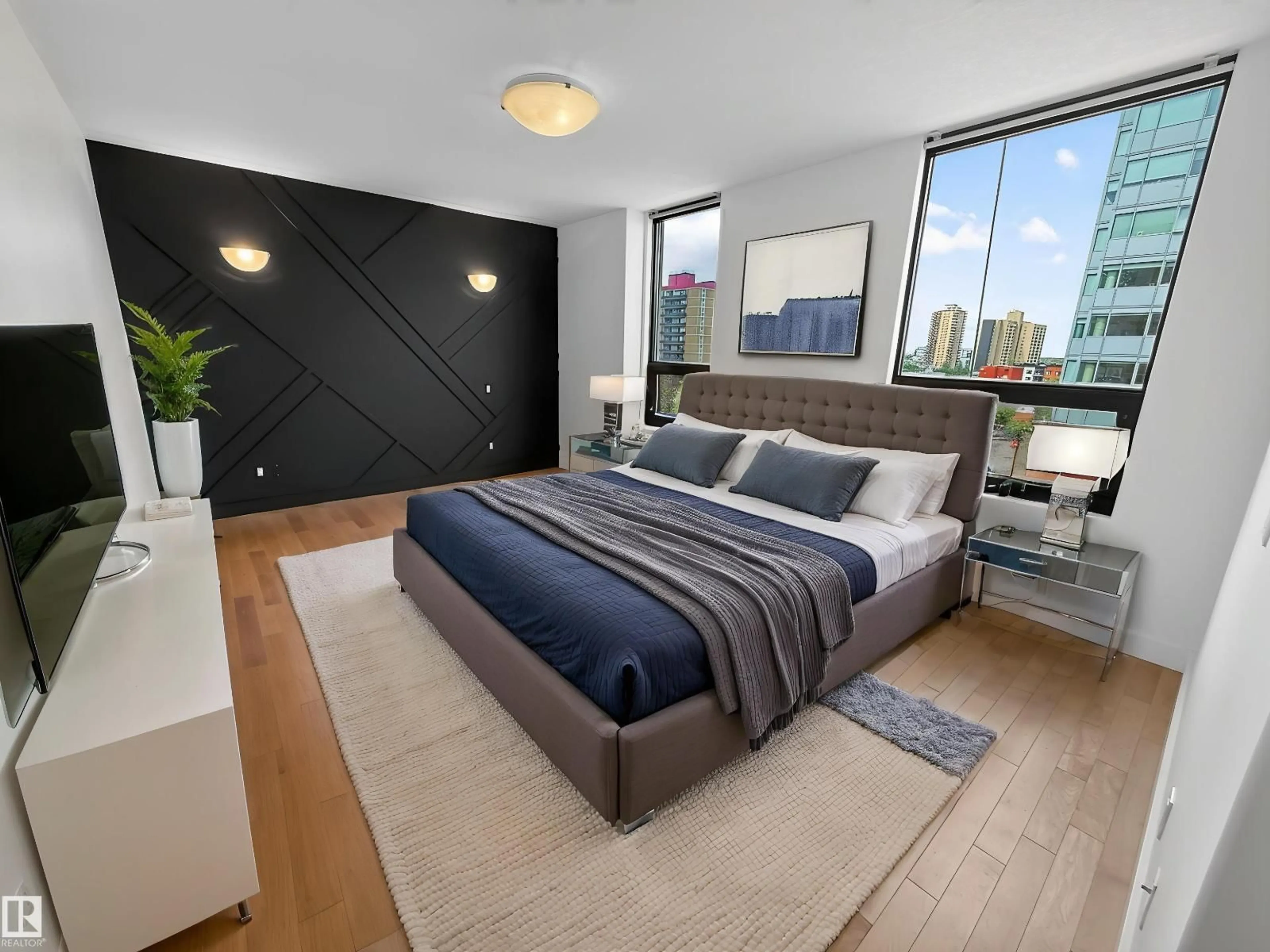 Bedroom with bed, unknown for #803 - 10028 119 ST, Edmonton Alberta T5K1Y8