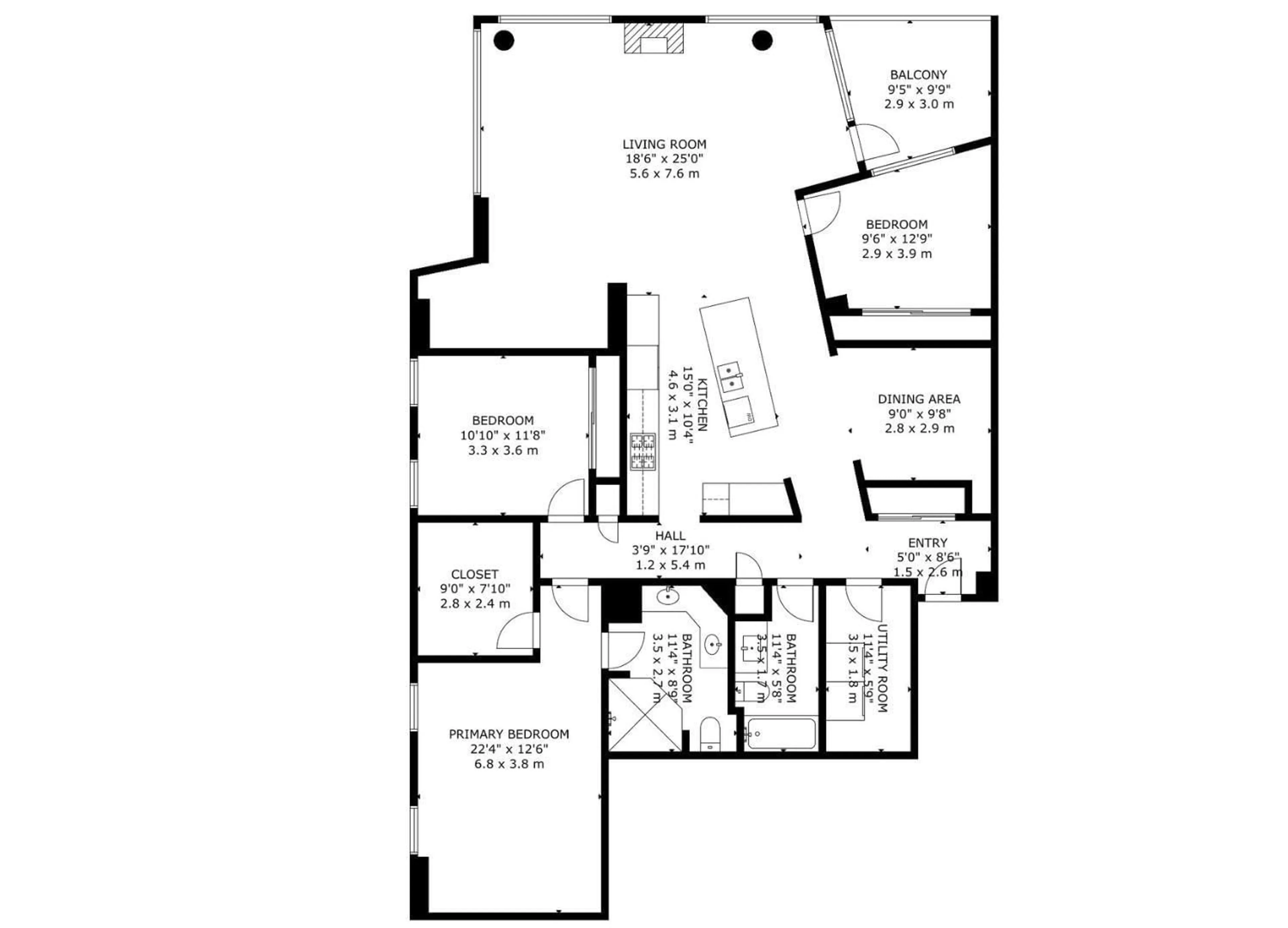 Floor plan for #803 - 10028 119 ST, Edmonton Alberta T5K1Y8