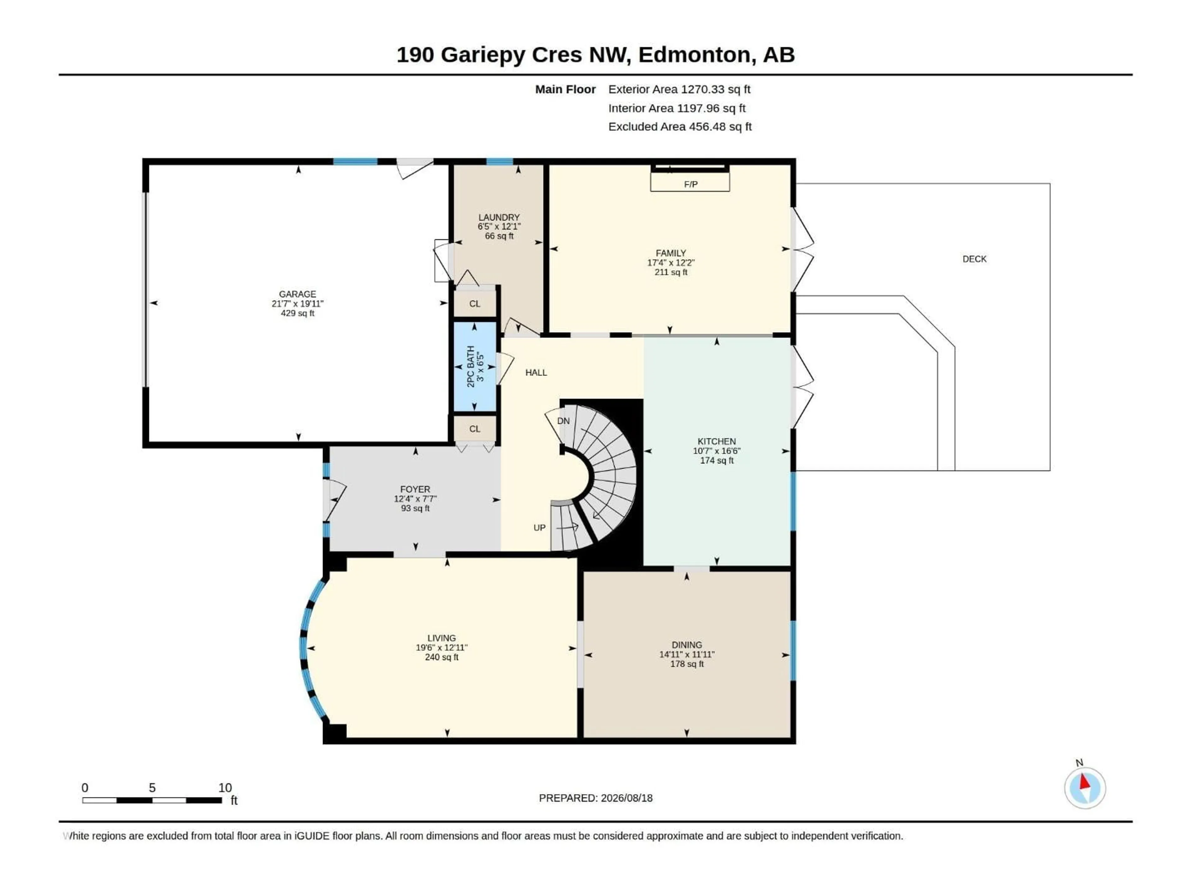 Floor plan for 190 GARIEPY CR, Edmonton Alberta T6M1A2