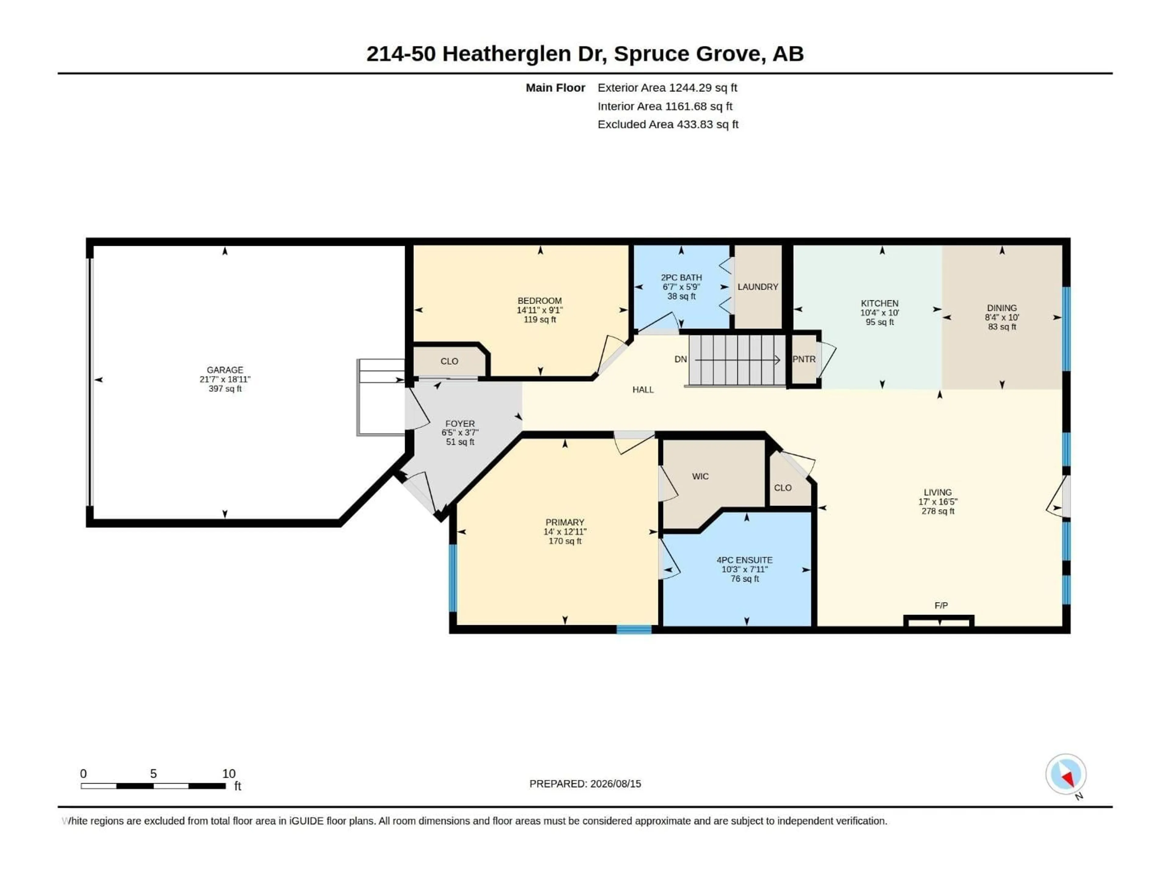 Floor plan for 50 - 214 HEATHERGLEN DR, Spruce Grove Alberta T7X0R6