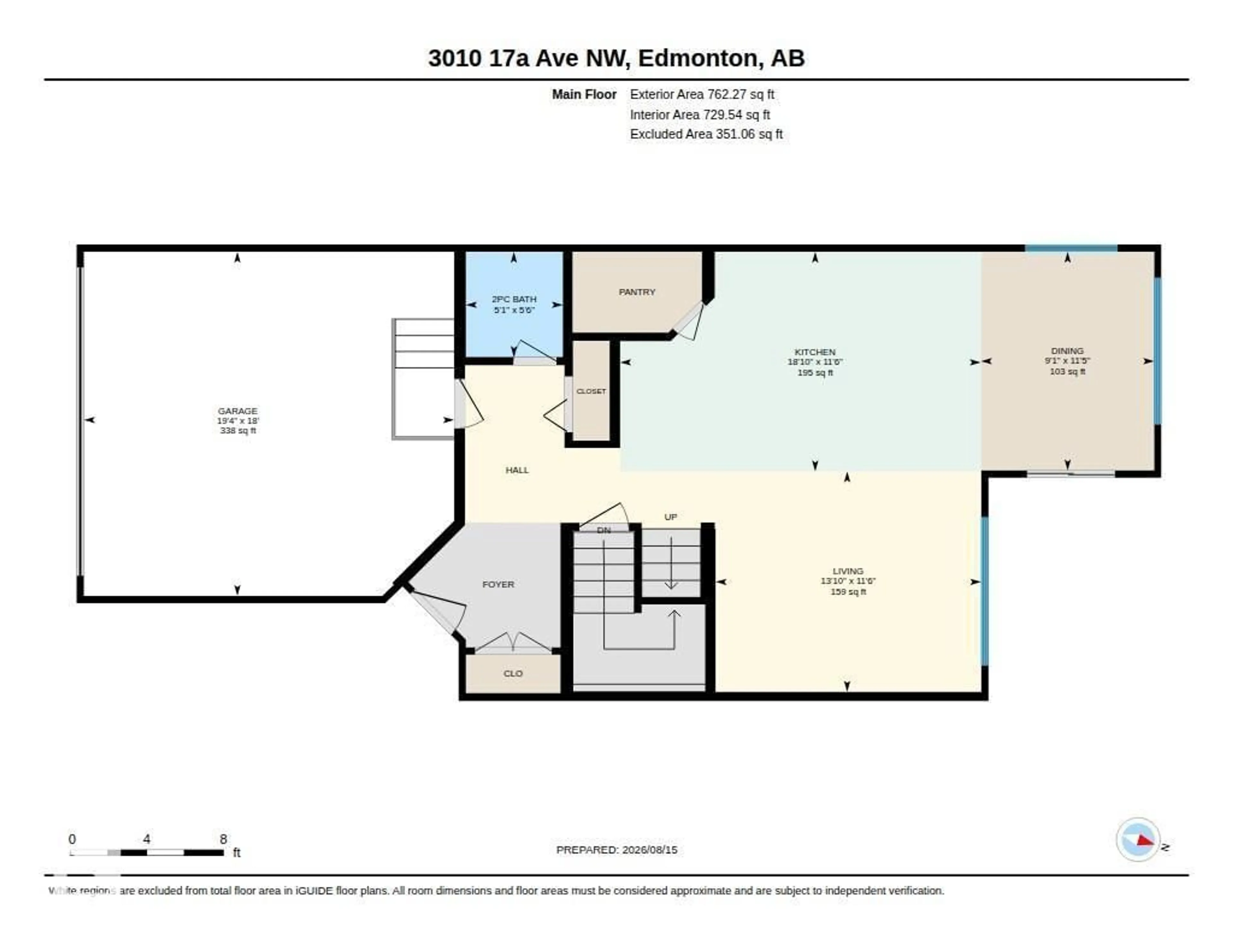 Floor plan for 3010 17A AVE AVE, Edmonton Alberta T6T0R8