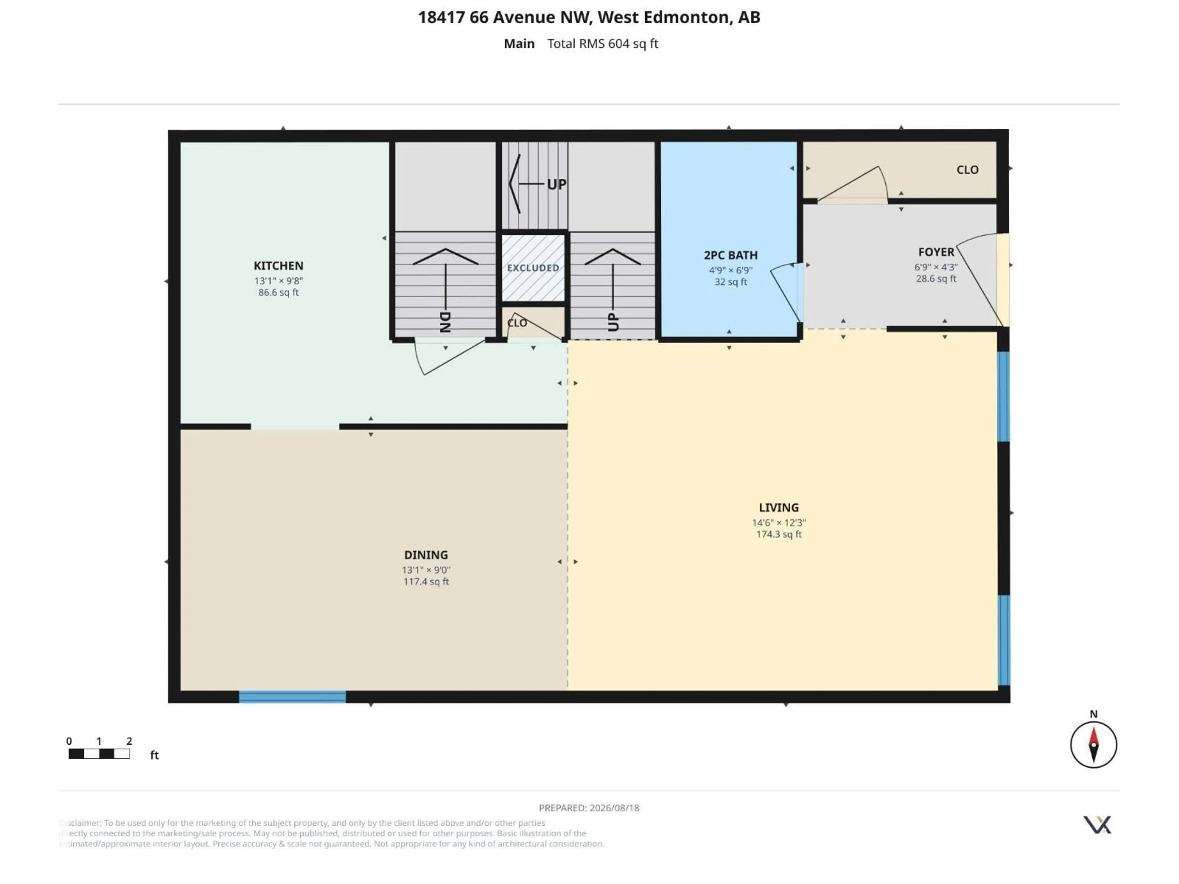Floor plan for NW - 18417 66 AV, Edmonton Alberta T5T2M1