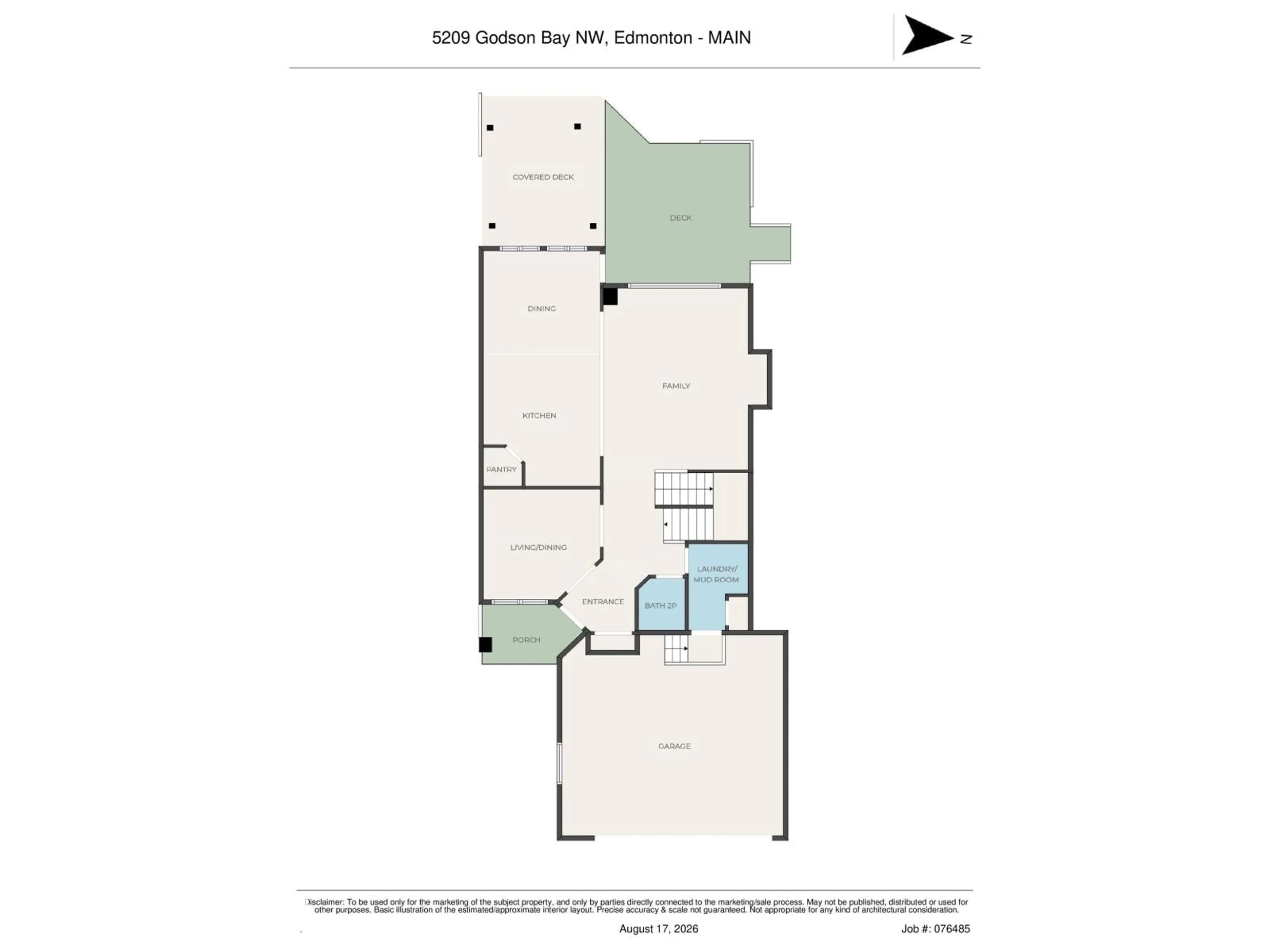 Floor plan for 5209 GODSON BAY NW, Edmonton Alberta T5T4P8