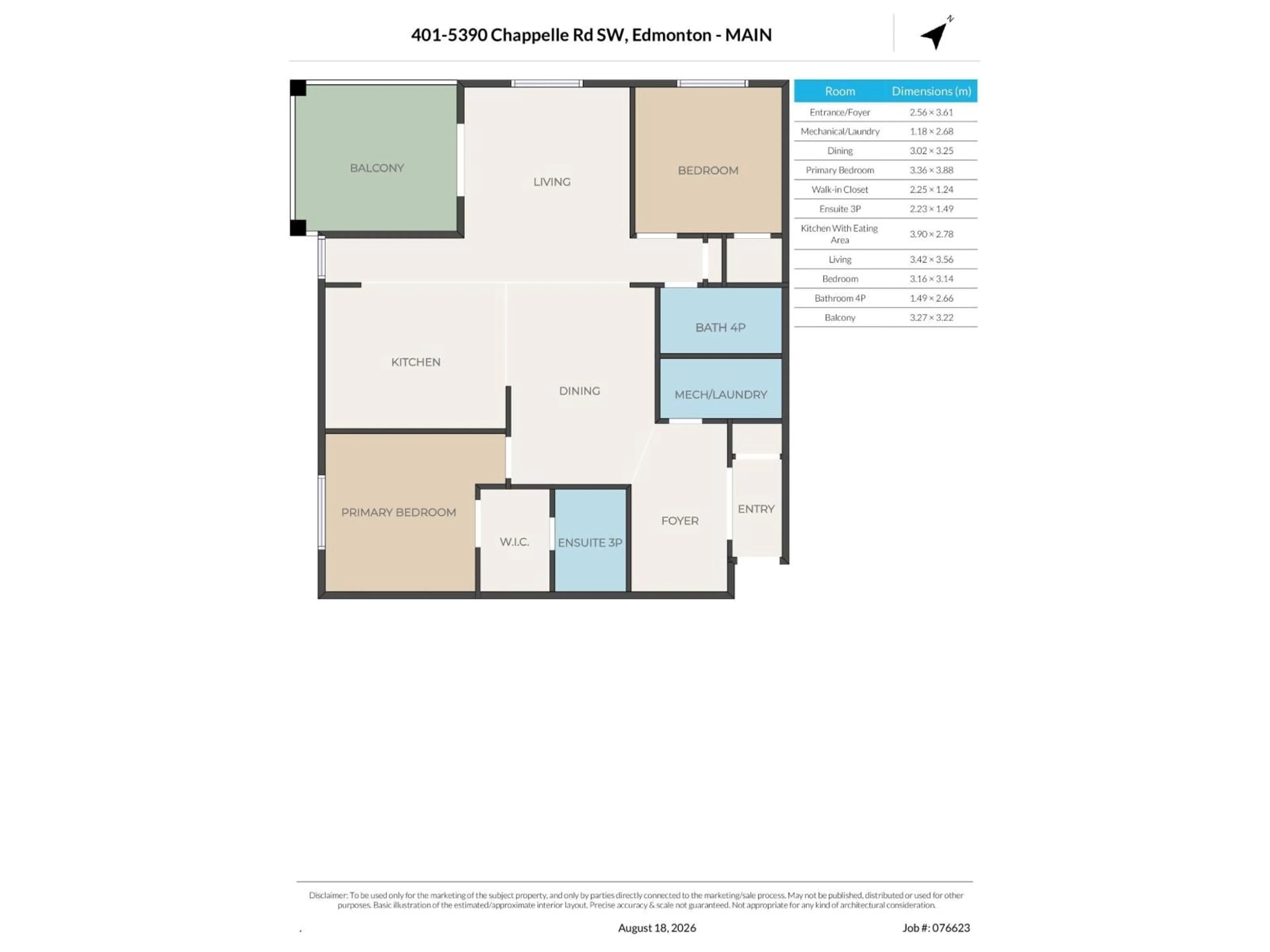 Floor plan for #401 - 5390 CHAPPELLE RD, Edmonton Alberta T6W3K7