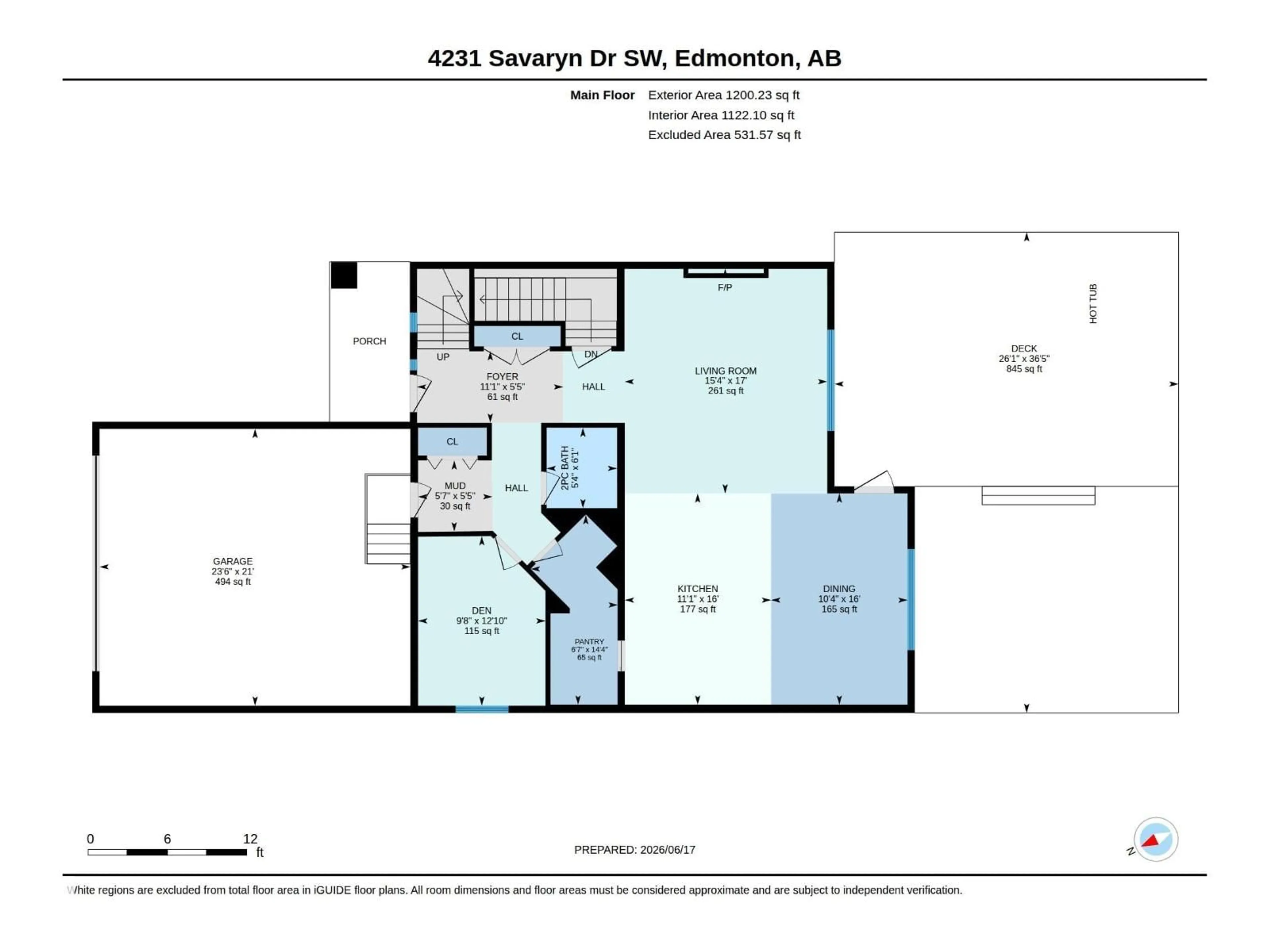 Floor plan for 4231 SAVARYN DR, Edmonton Alberta T6X1N8