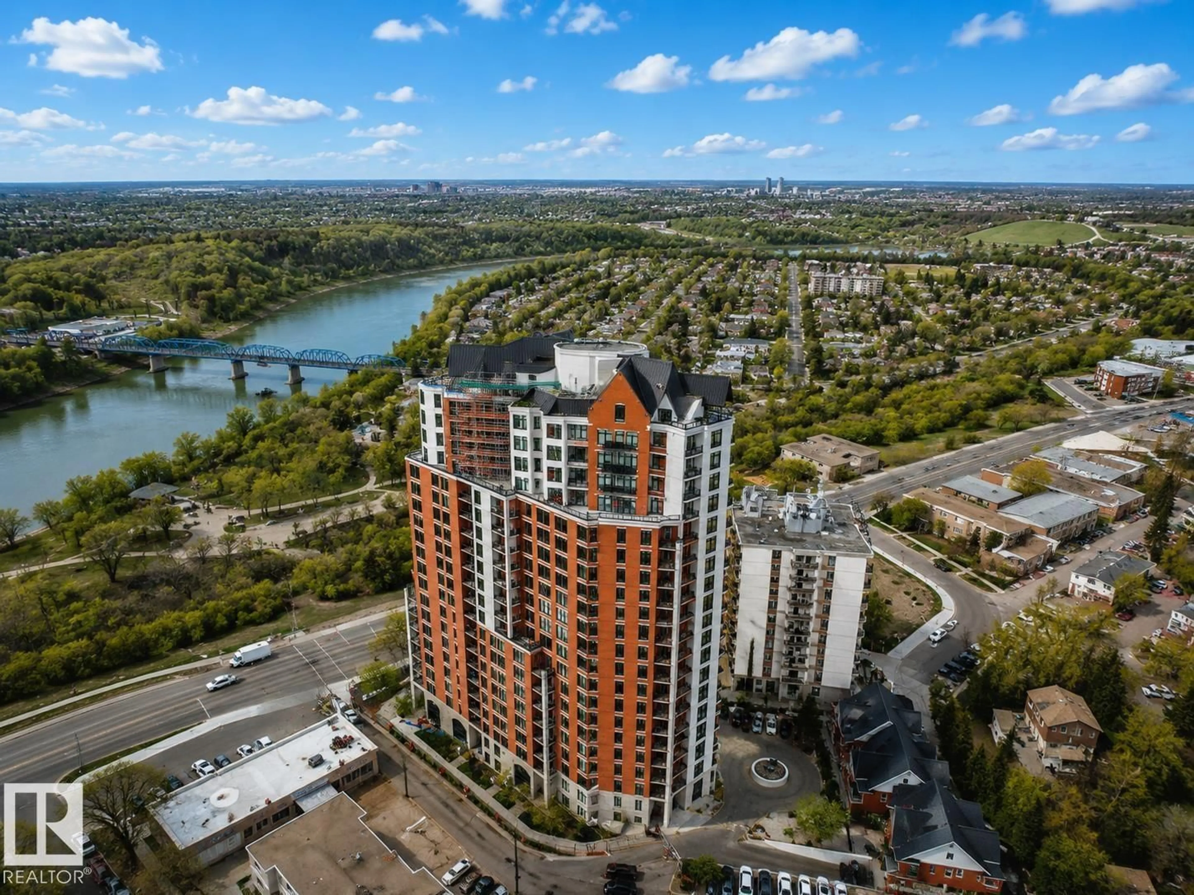 A pic from outside/outdoor area/front of a property/back of a property/a pic from drone, water/lake/river/ocean view for #1301 - 1301 JASPER AV, Edmonton Alberta T5H3S8