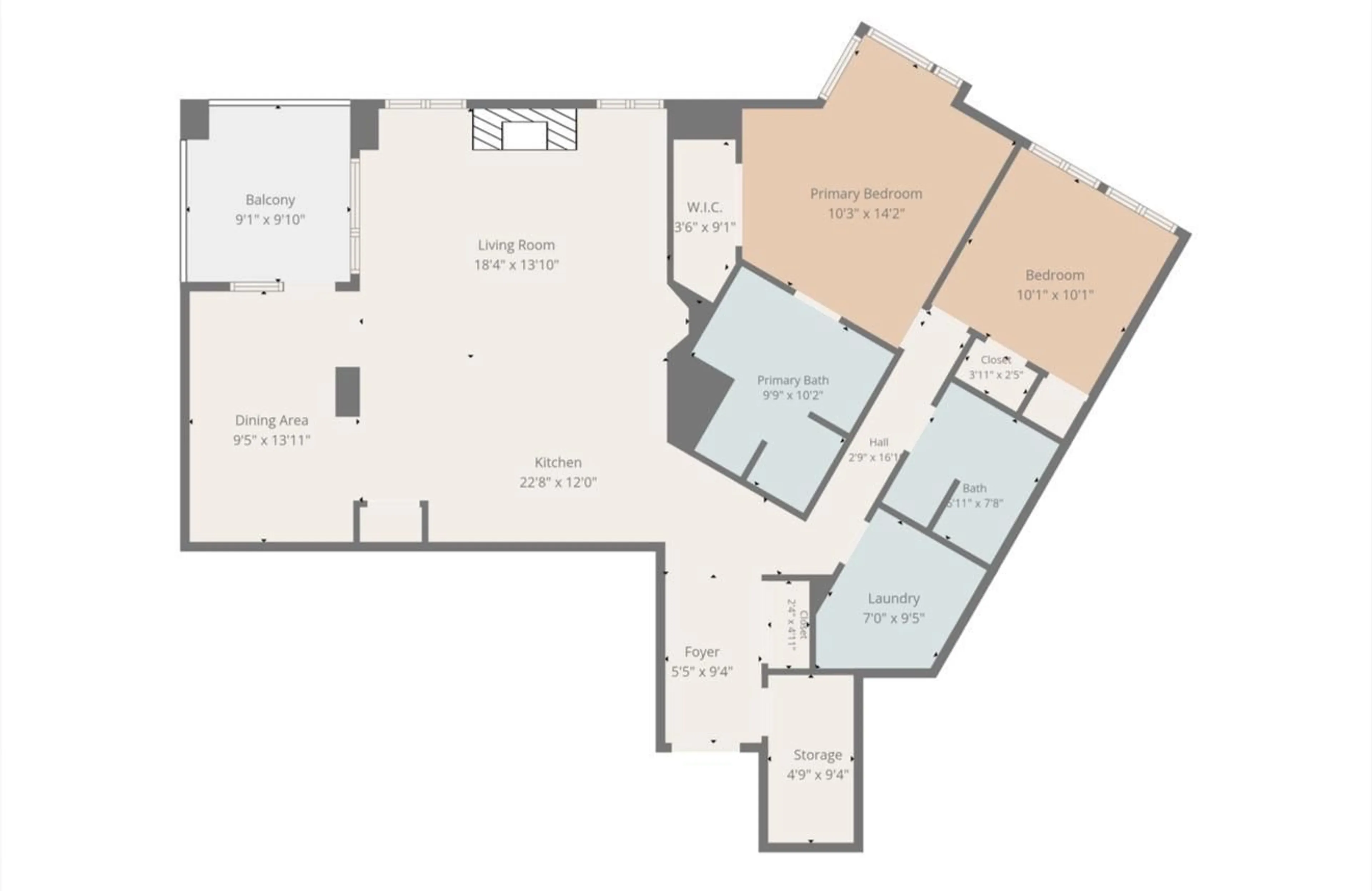 Floor plan for #1301 - 1301 JASPER AV, Edmonton Alberta T5H3S8