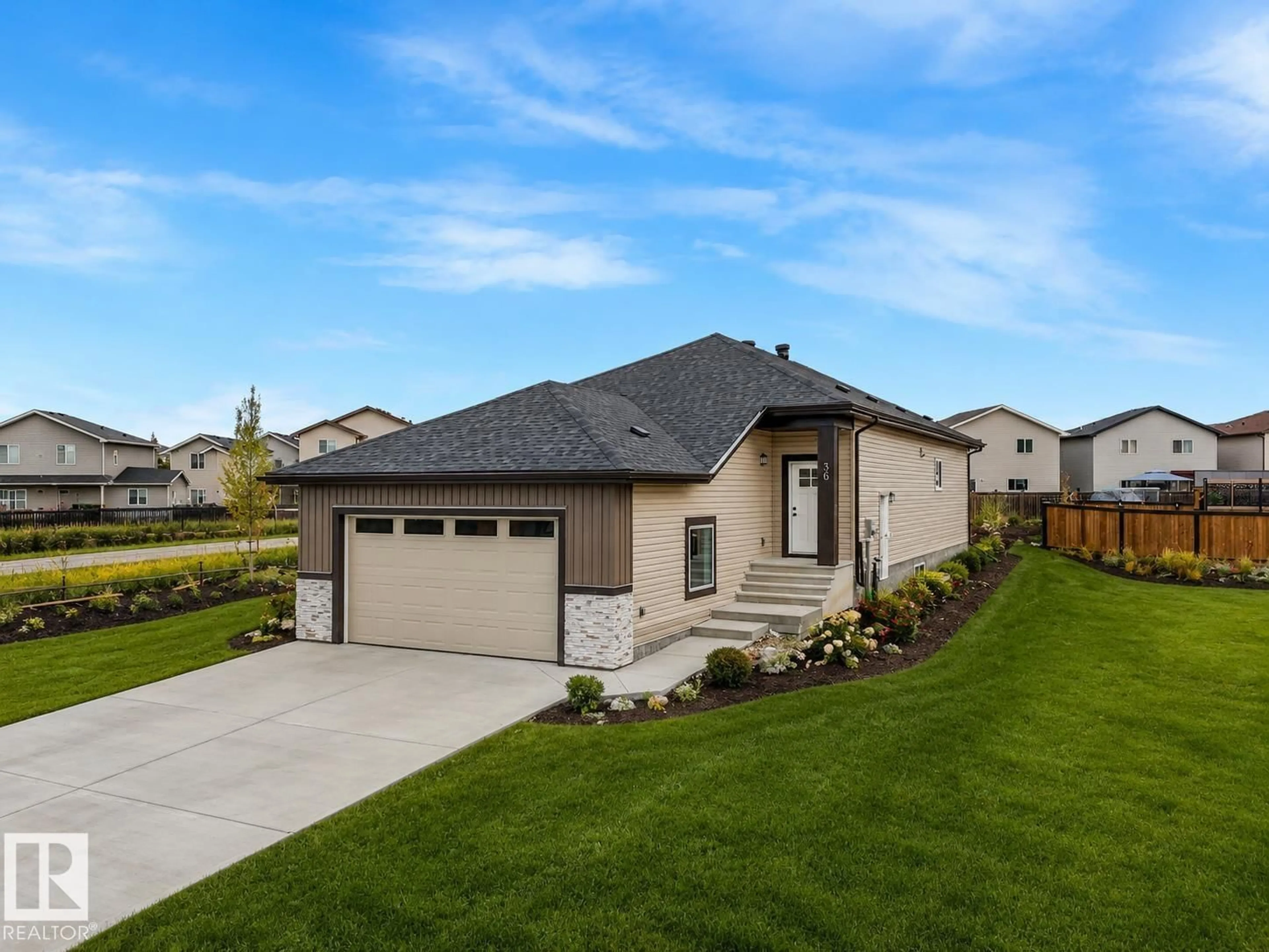 Home with brick exterior material, street for 36 DALQUIST BAY, Leduc Alberta T9E1N7