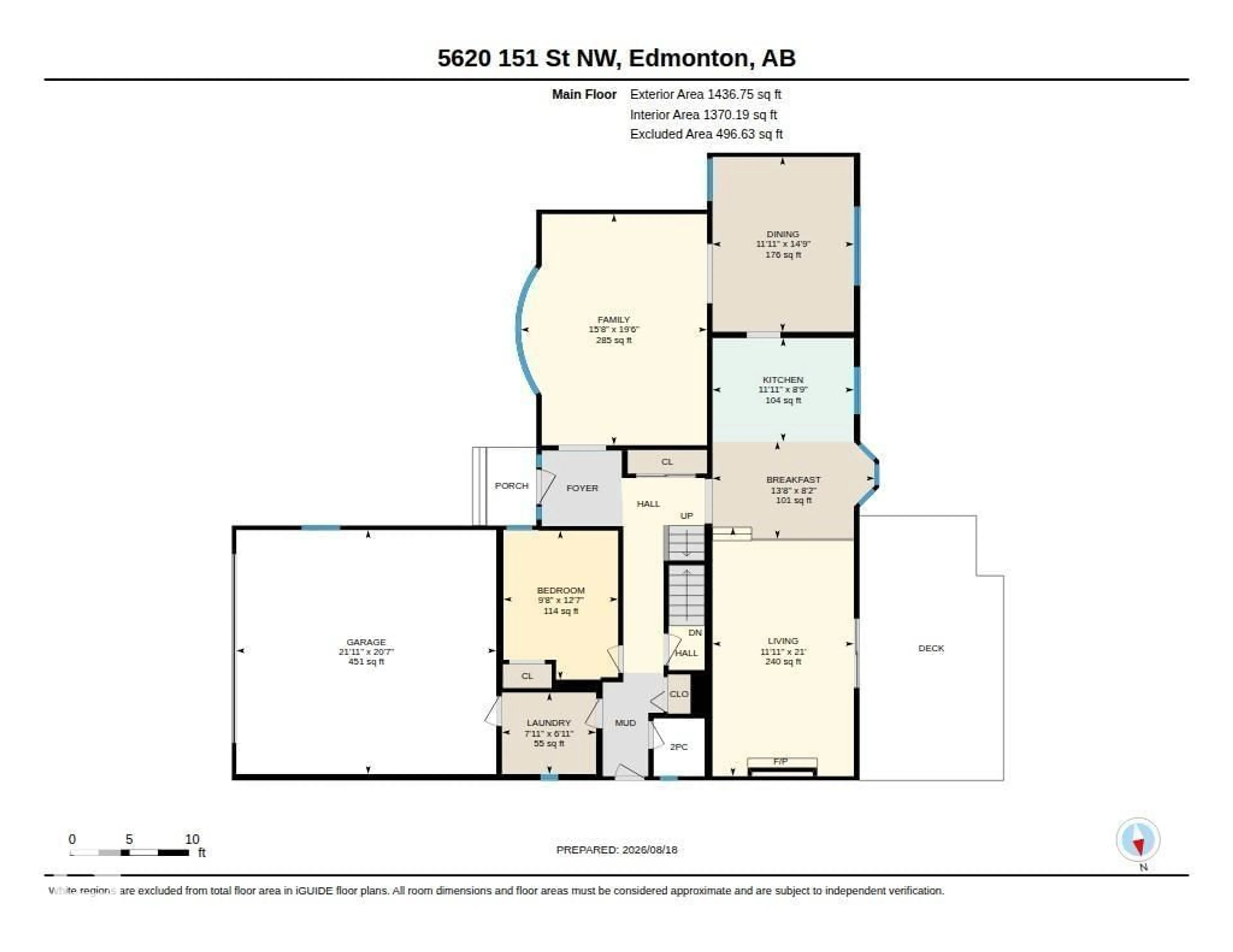 Floor plan for 5620 151 ST, Edmonton Alberta T6H4X4