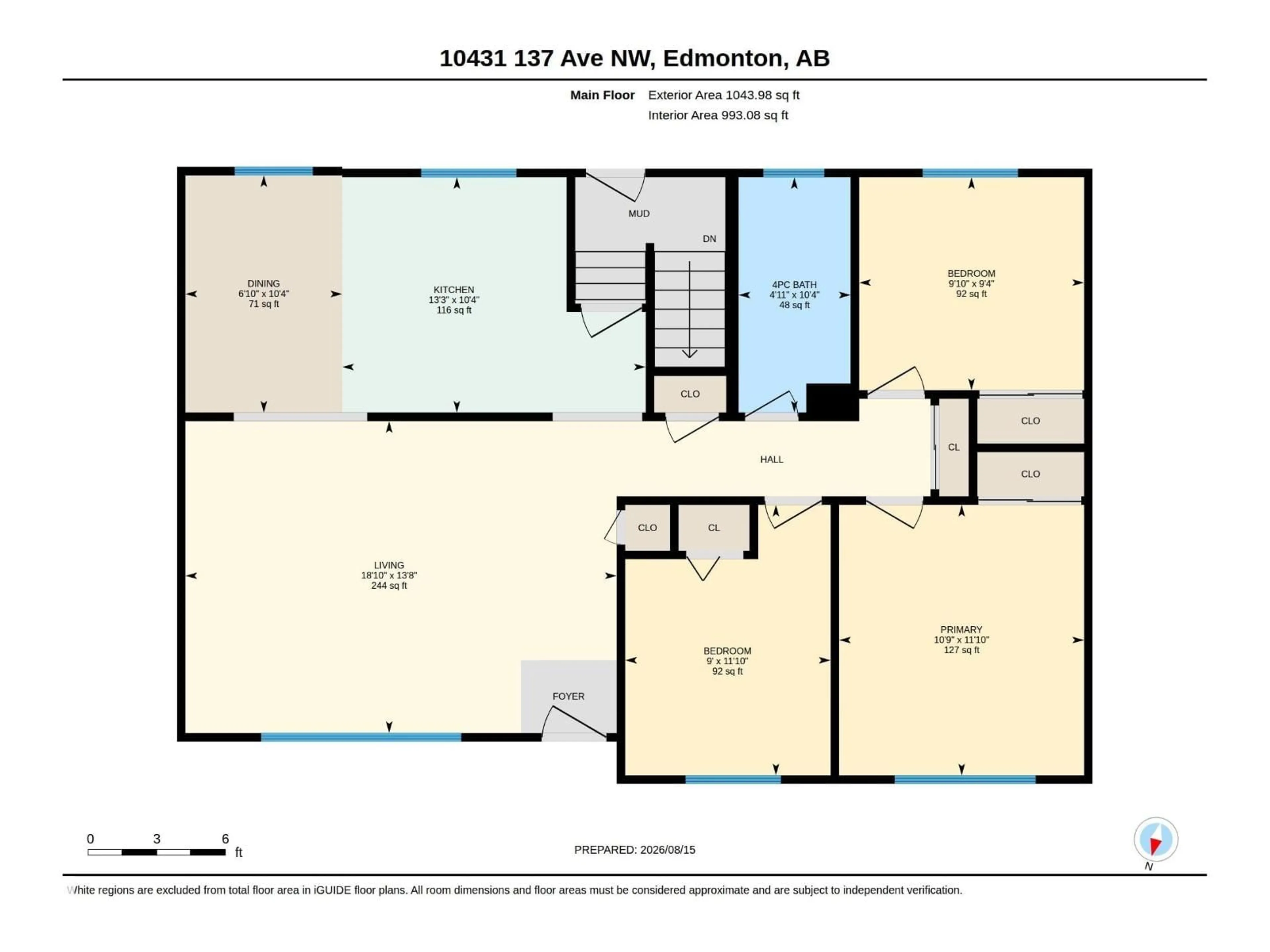 Floor plan for 10431 137 AV, Edmonton Alberta T5E1Z1