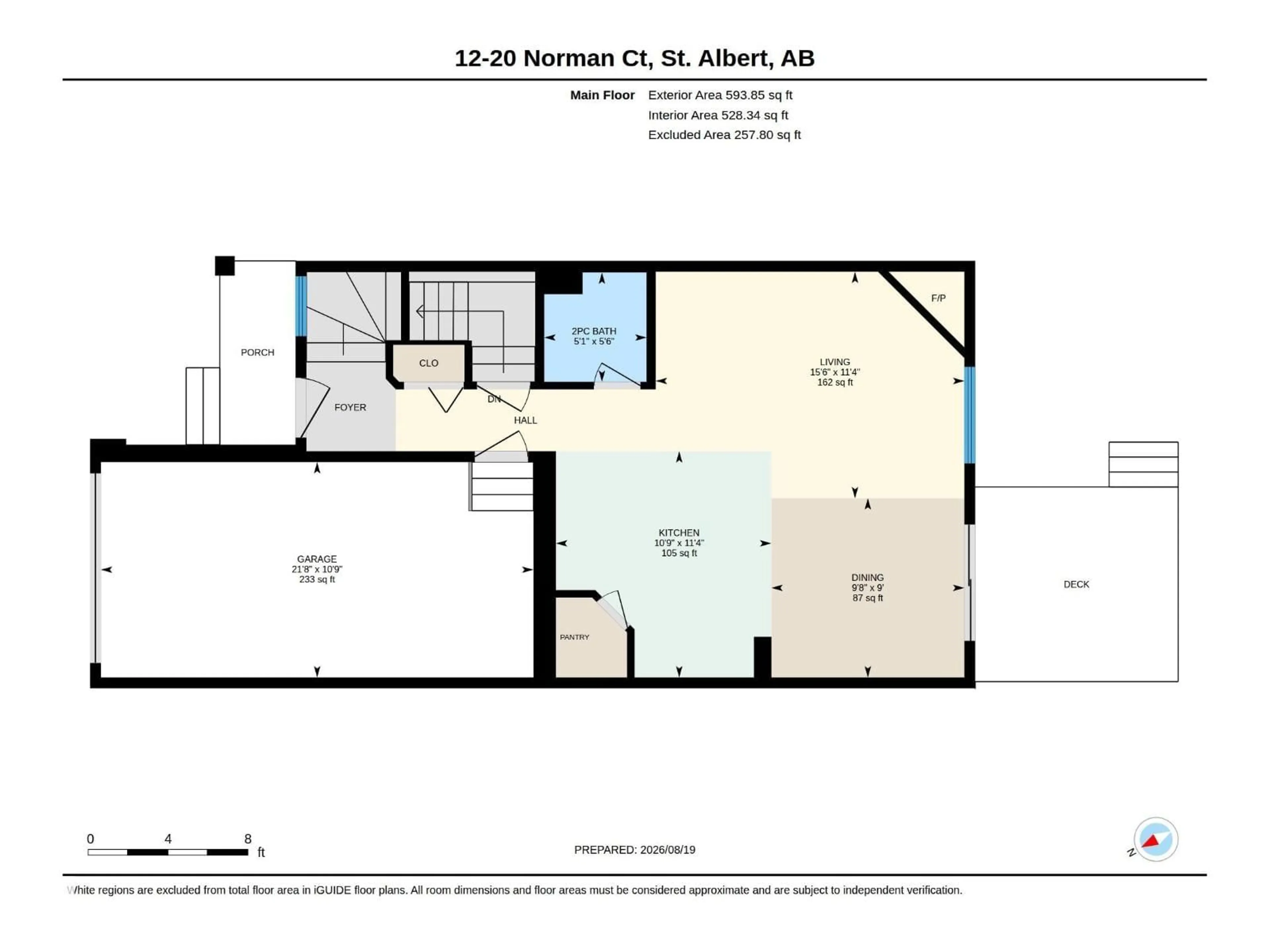 Floor plan for 20 - 12 NORMAN CT, St. Albert Alberta T8N7K4