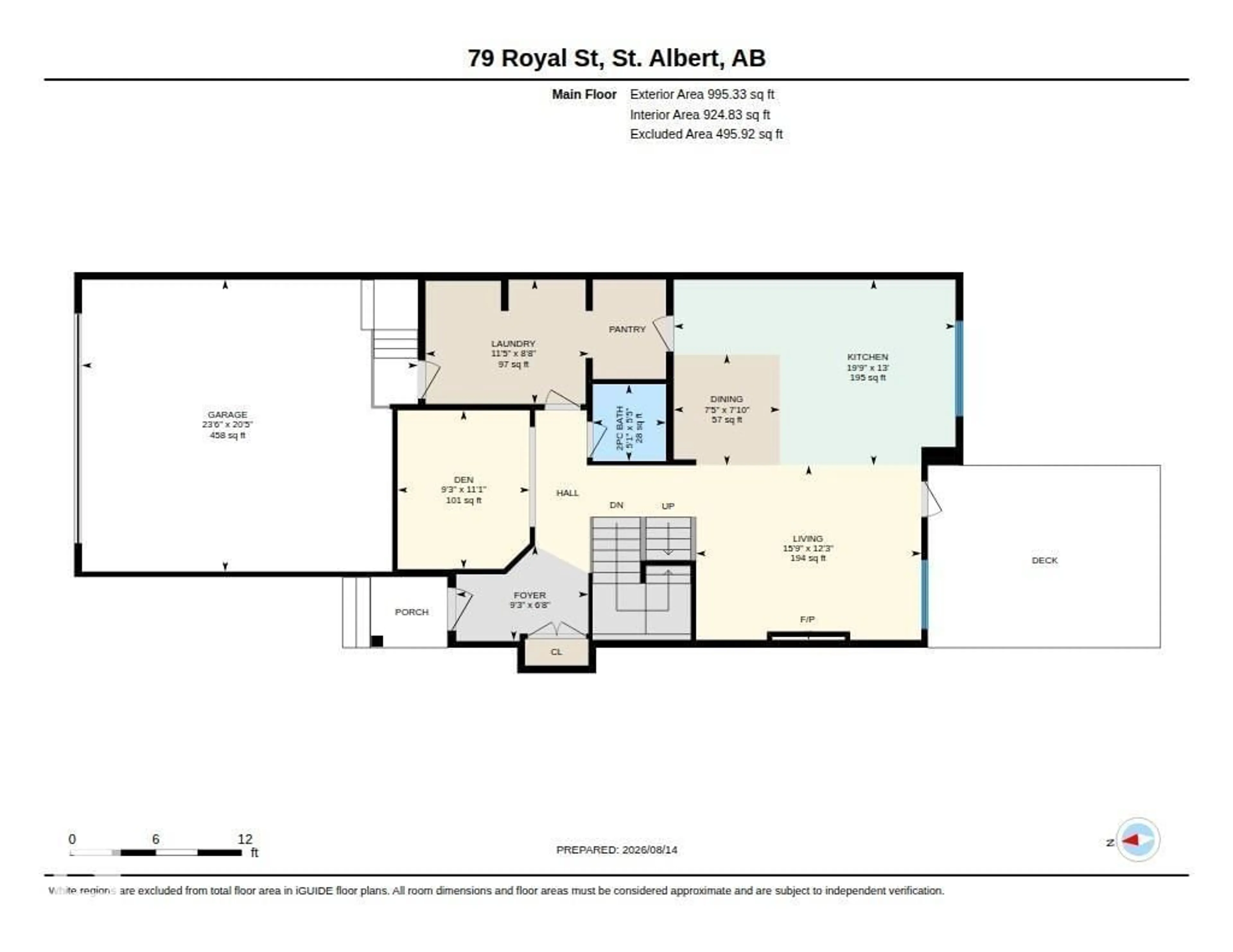Floor plan for 79 ROYAL ST, St. Albert Alberta T8N7X4