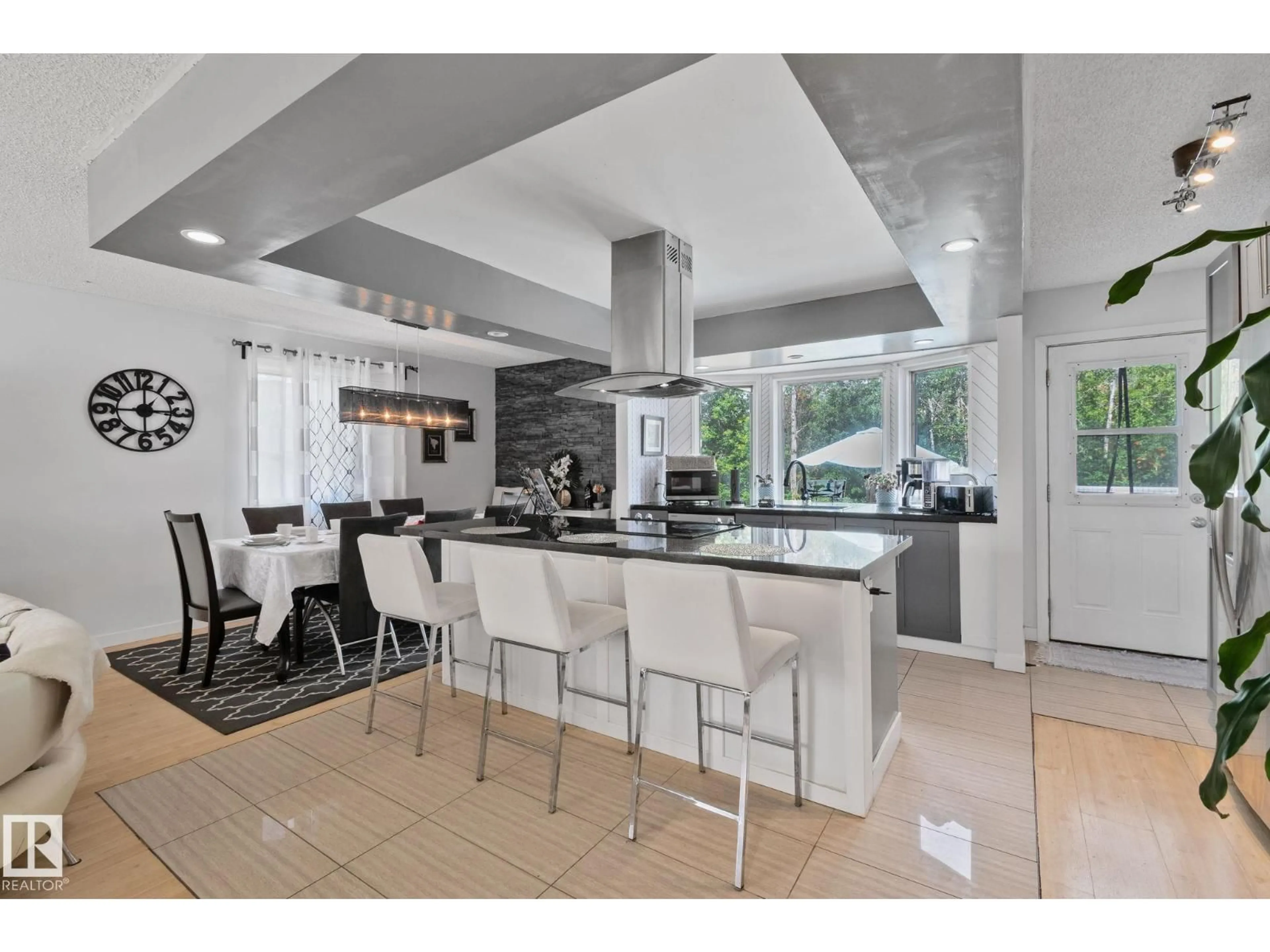 Open concept kitchen, ceramic/tile floor for 4682 17 AV, Edmonton Alberta T6L2R9