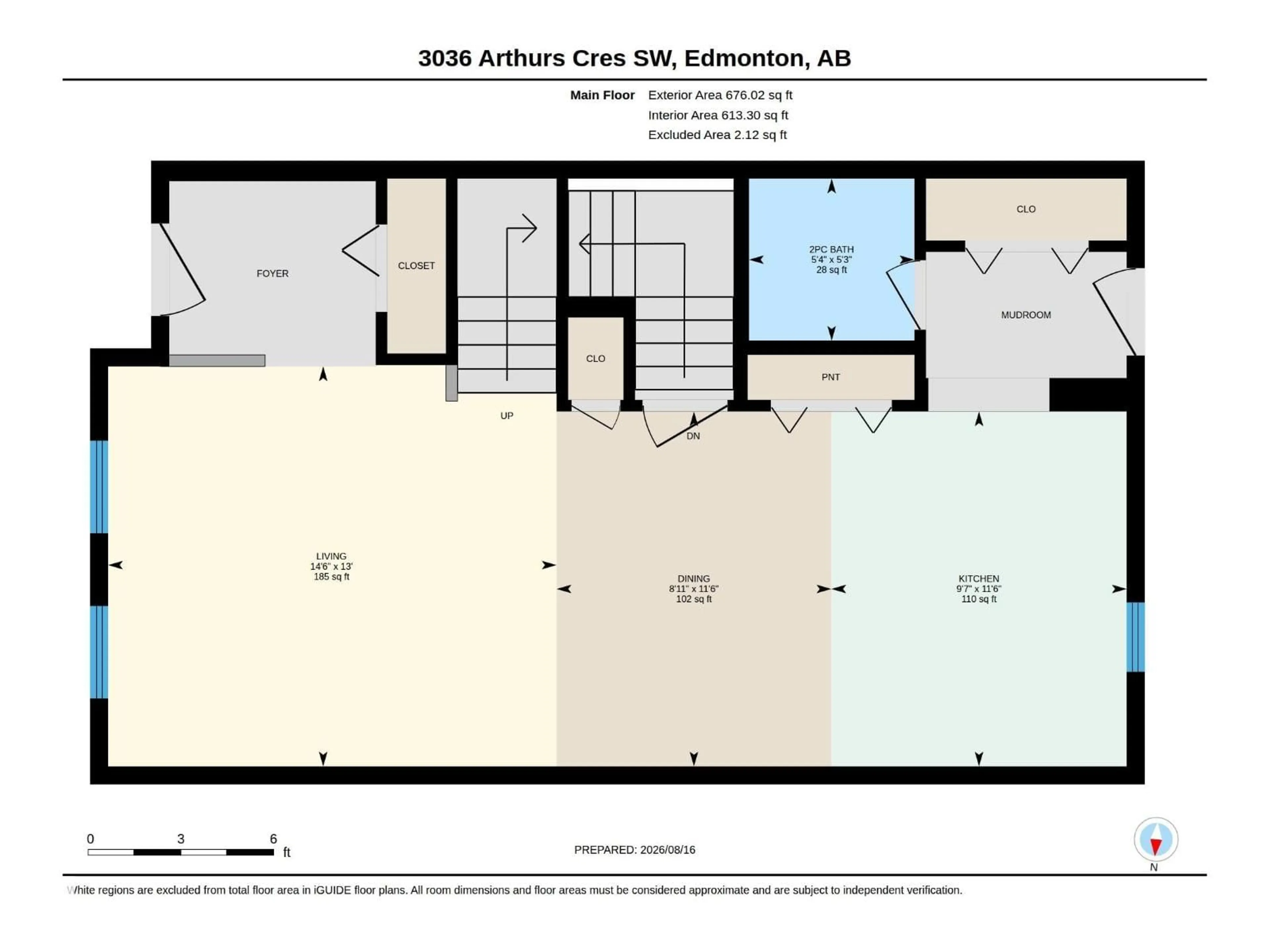 Floor plan for 3036 ARTHURS CR, Edmonton Alberta T6W2H8