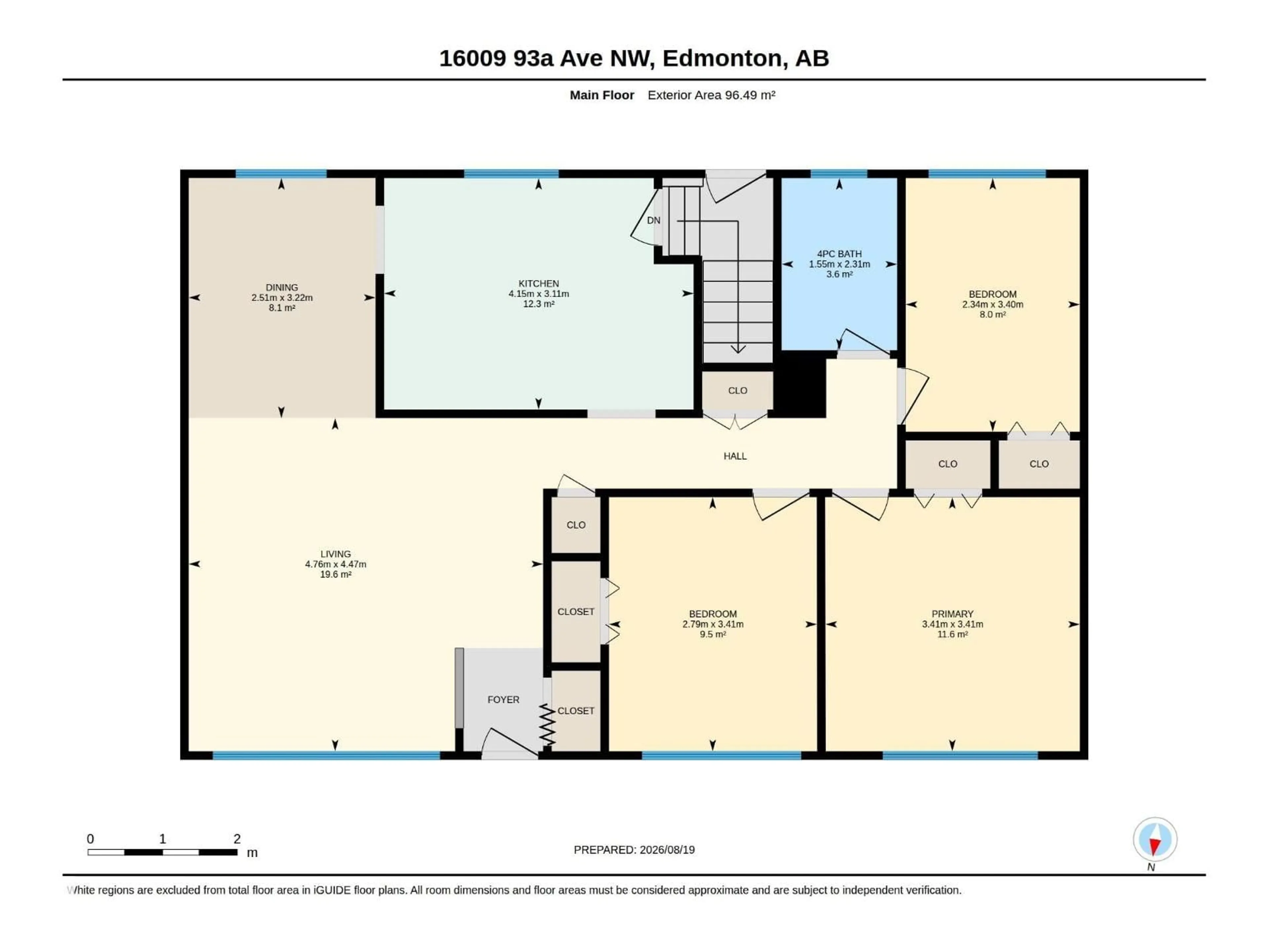 Floor plan for 16009 93A AV NW, Edmonton Alberta T5R5J7