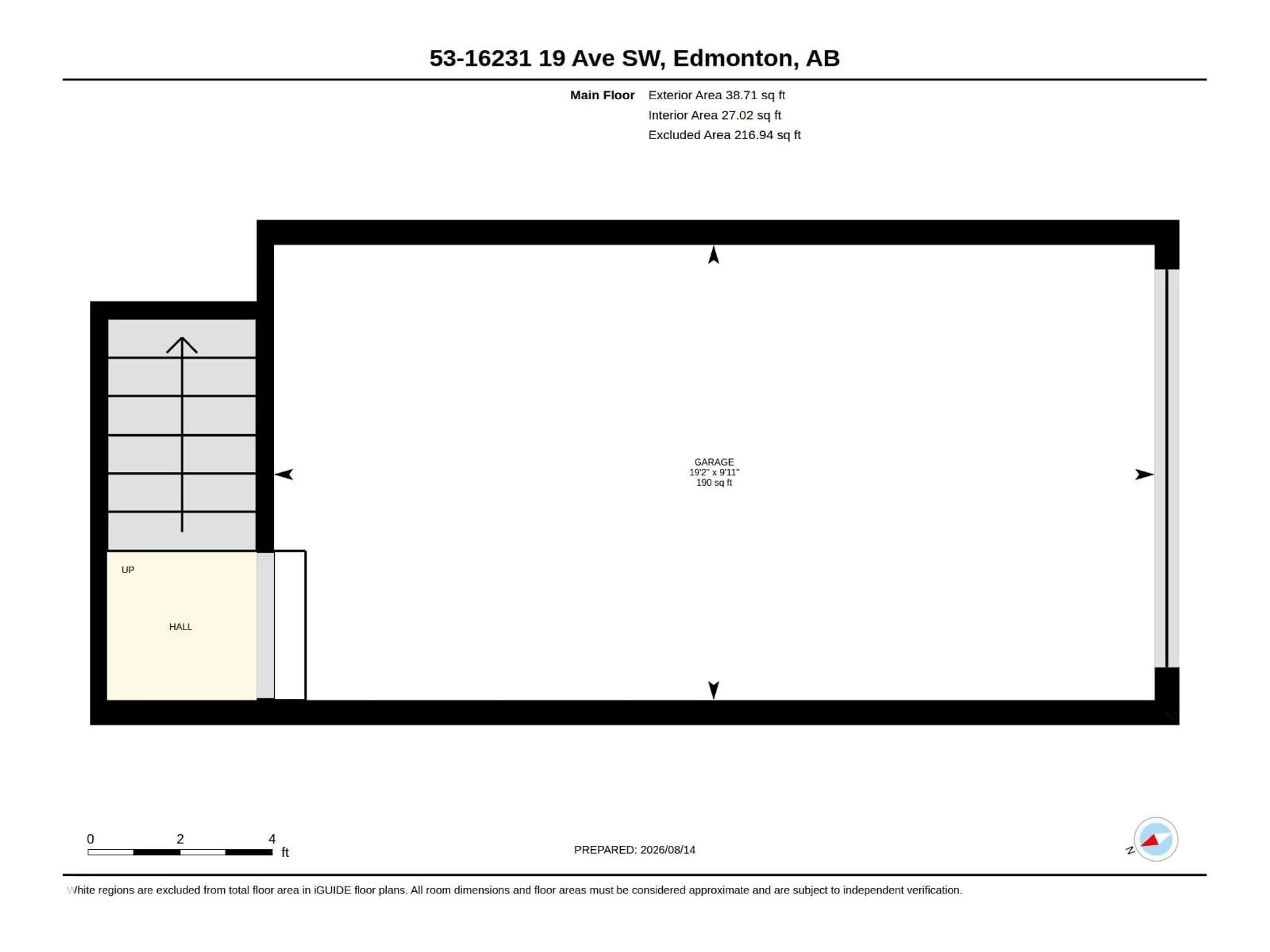 Floor plan for 53 16231 19 AV SW, Edmonton Alberta T6W5C6