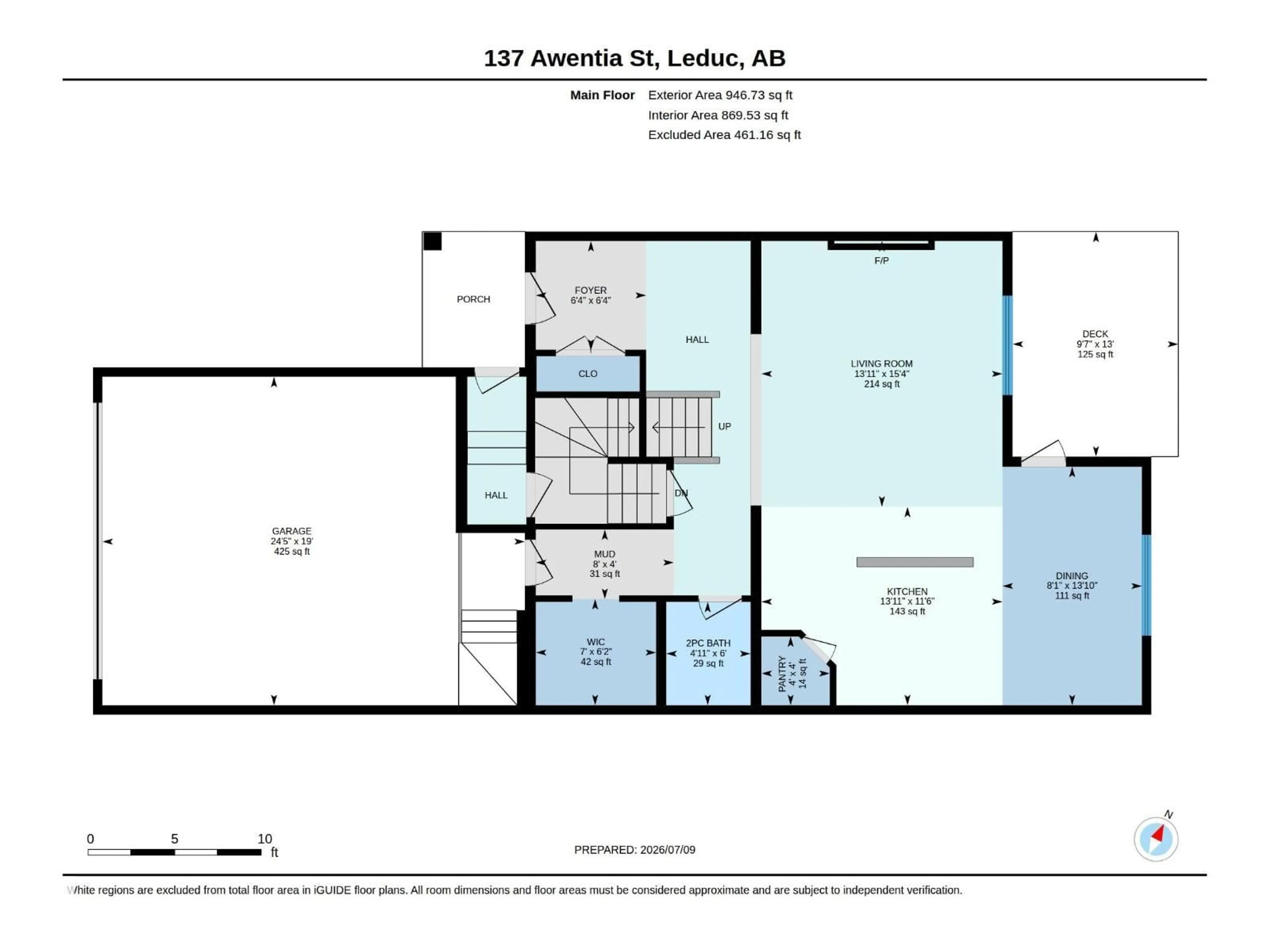 Floor plan for 137 AWENTIA ST, Leduc Alberta T9E1H4