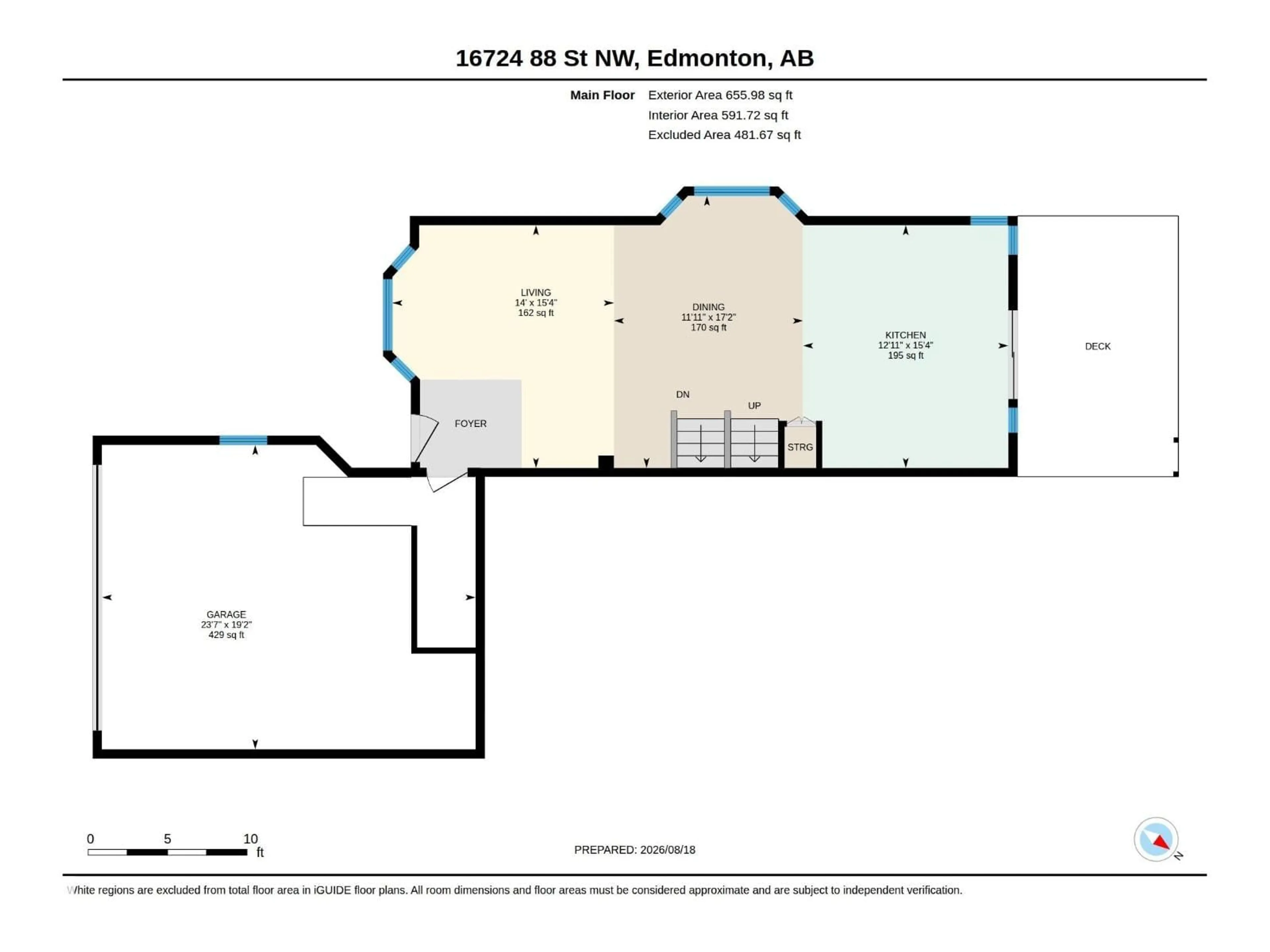 Floor plan for NW - 16724 88 ST, Edmonton Alberta T5Z2X3