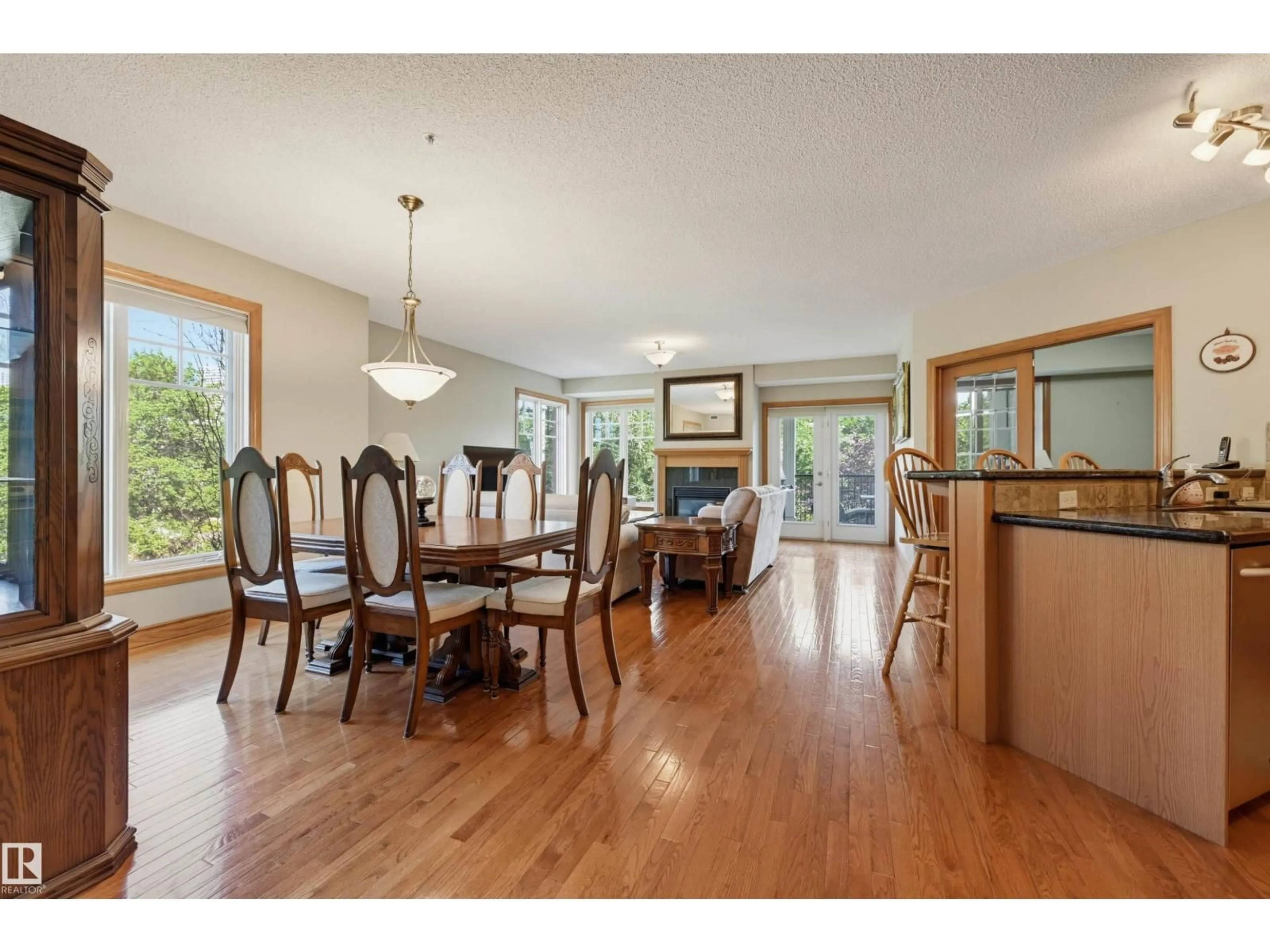 Dining room, wood/laminate floor for #301 - 9819 96A ST NW, Edmonton Alberta T6A4A2