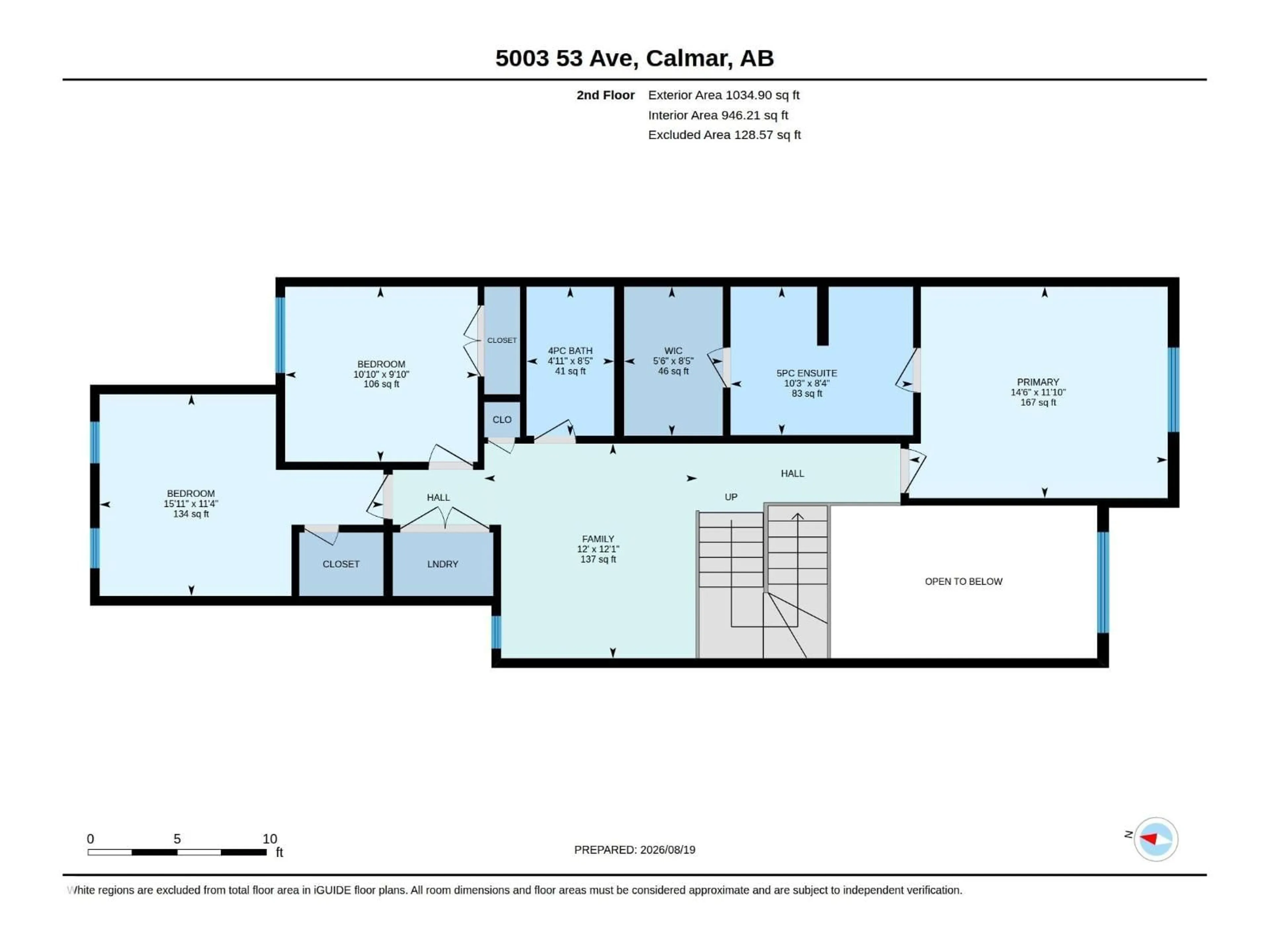 Floor plan for 5003 53 AV, Calmar Alberta T0C0V0
