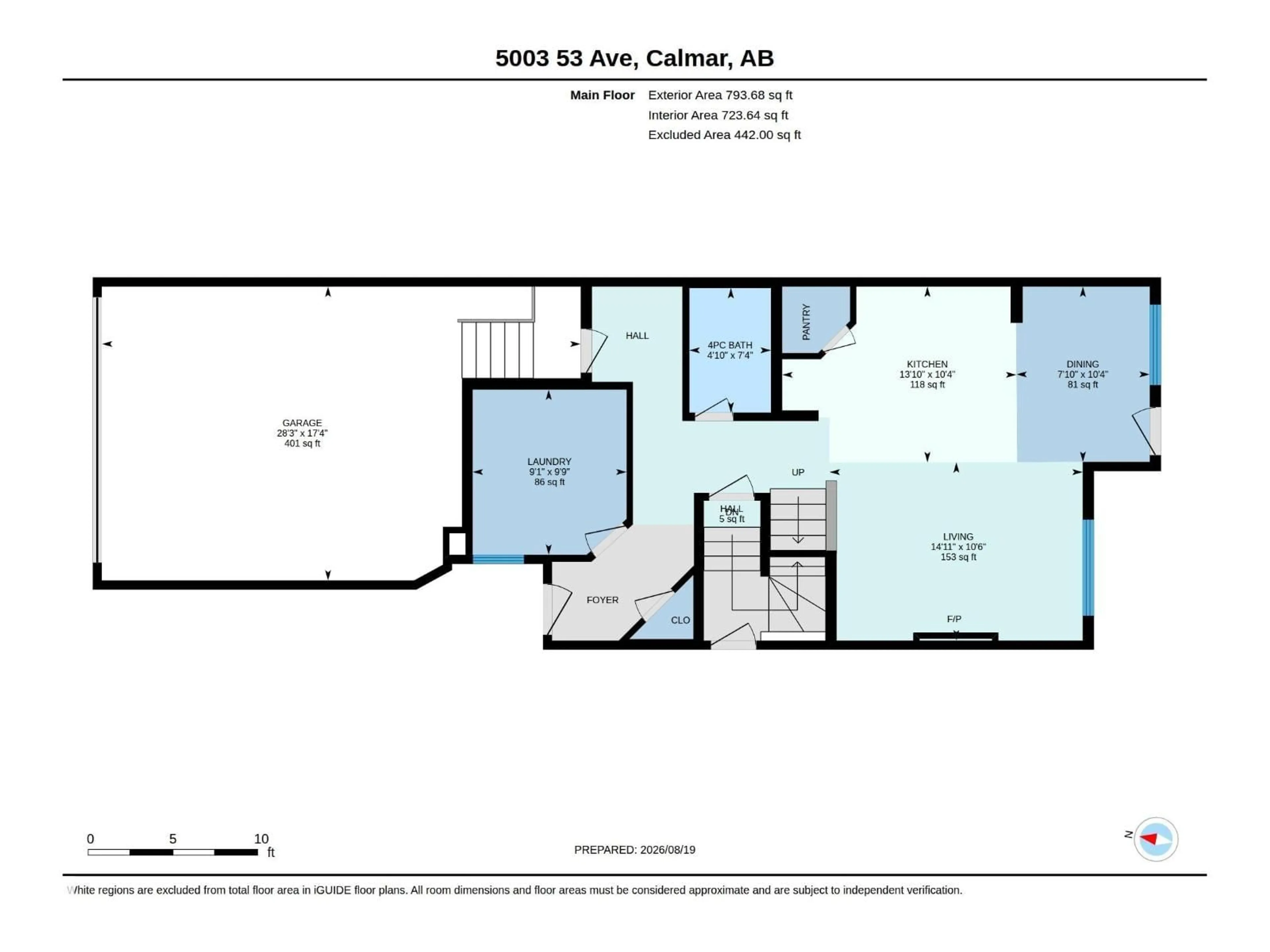 Floor plan for 5003 53 AV, Calmar Alberta T0C0V0