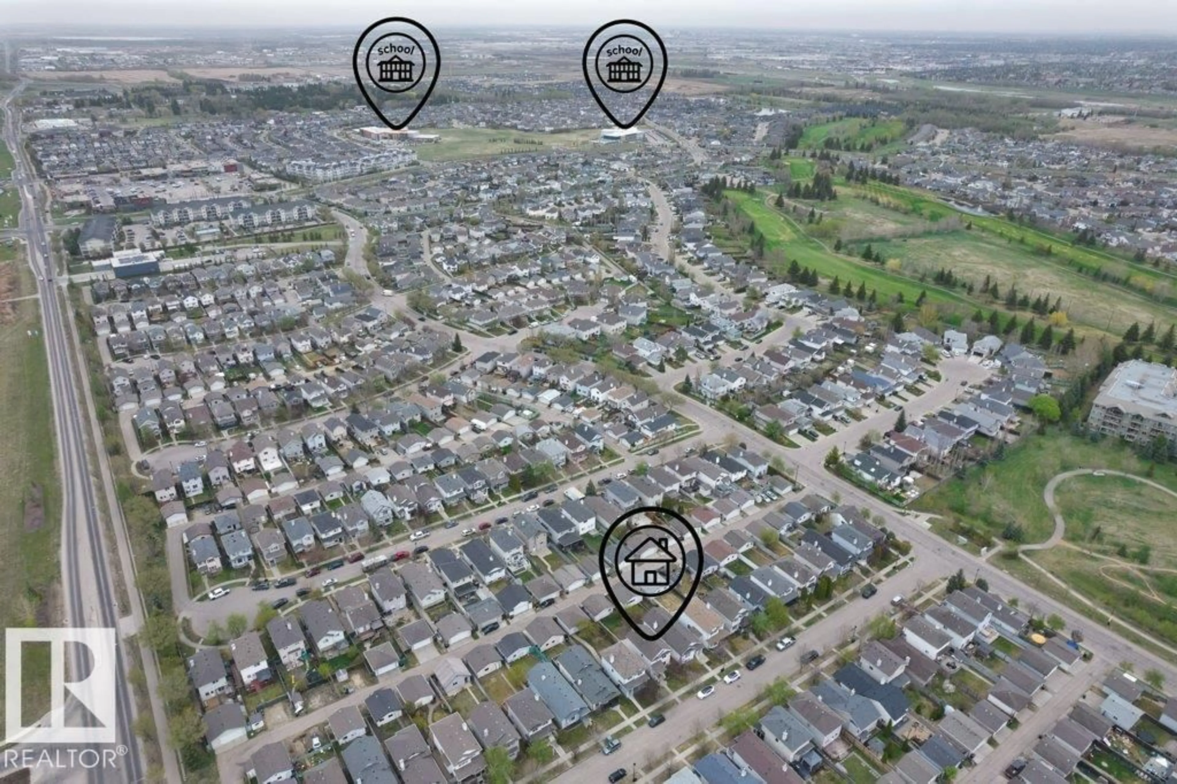 A pic from outside/outdoor area/front of a property/back of a property/a pic from drone, street for 21344 88 AV, Edmonton Alberta T5T6V1
