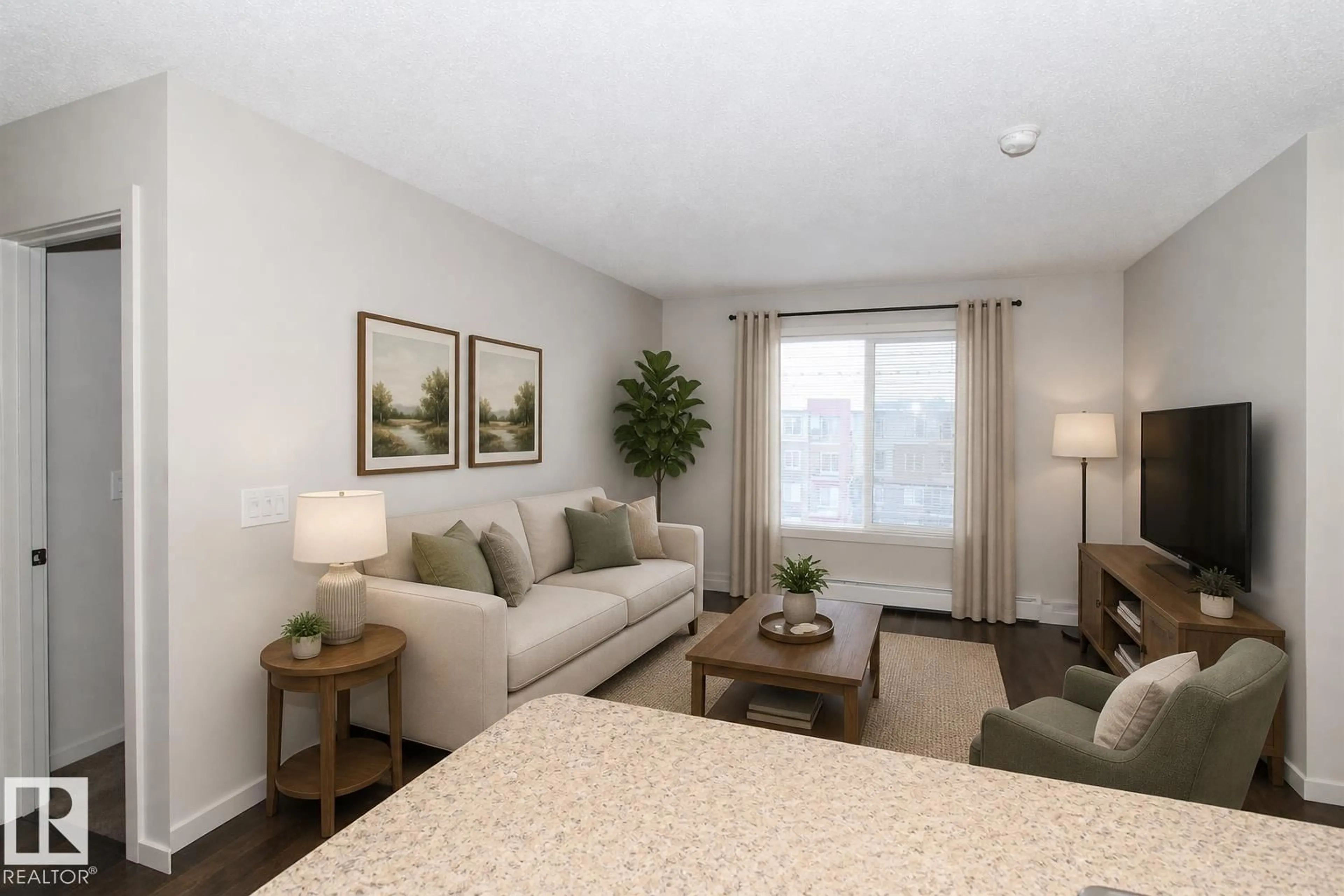 Living room with furniture, unknown for 430 5515 7 AV SW, Edmonton Alberta T6X2A8