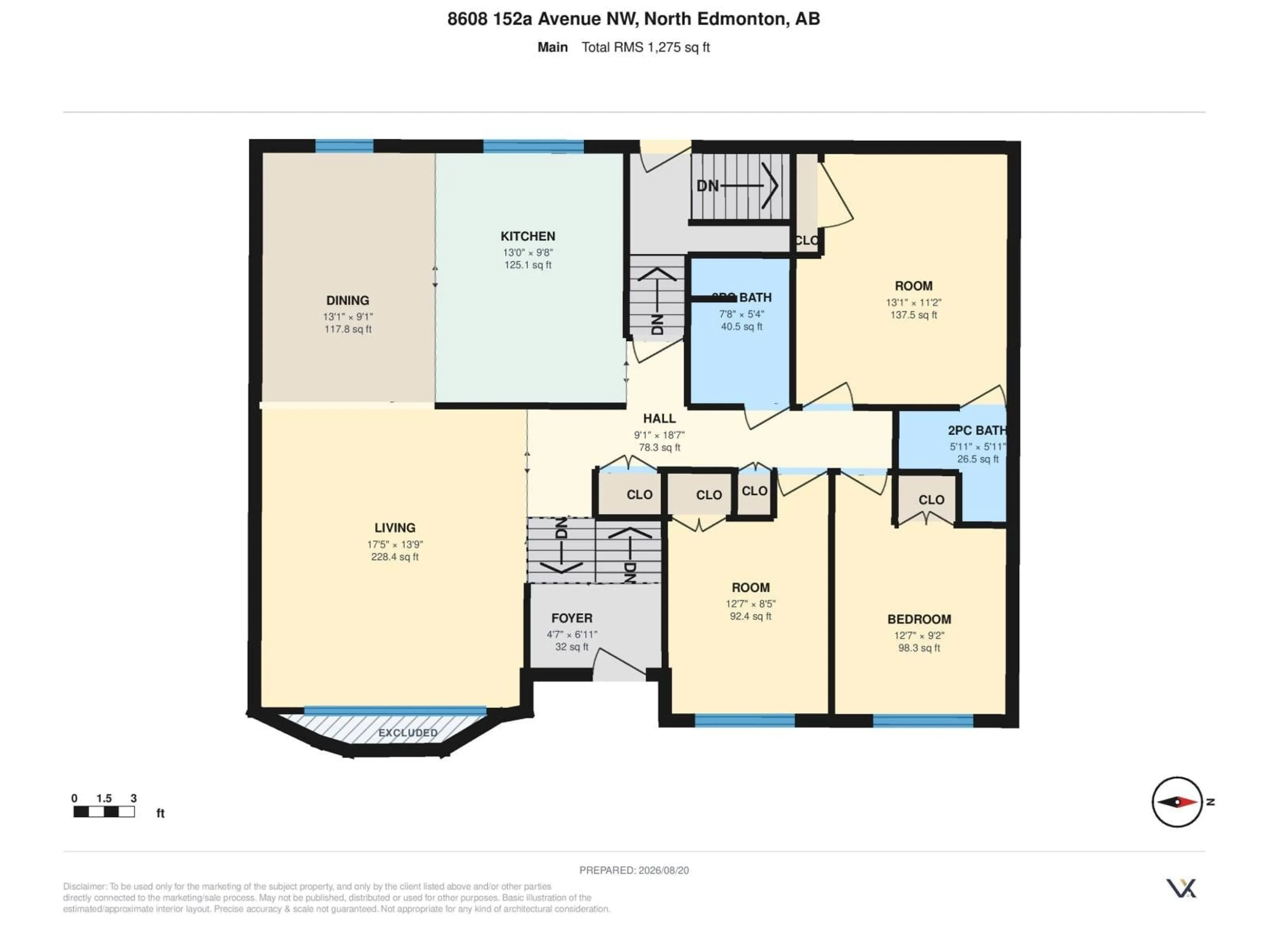 Floor plan for 8608 152A AV, Edmonton Alberta T5E3B2