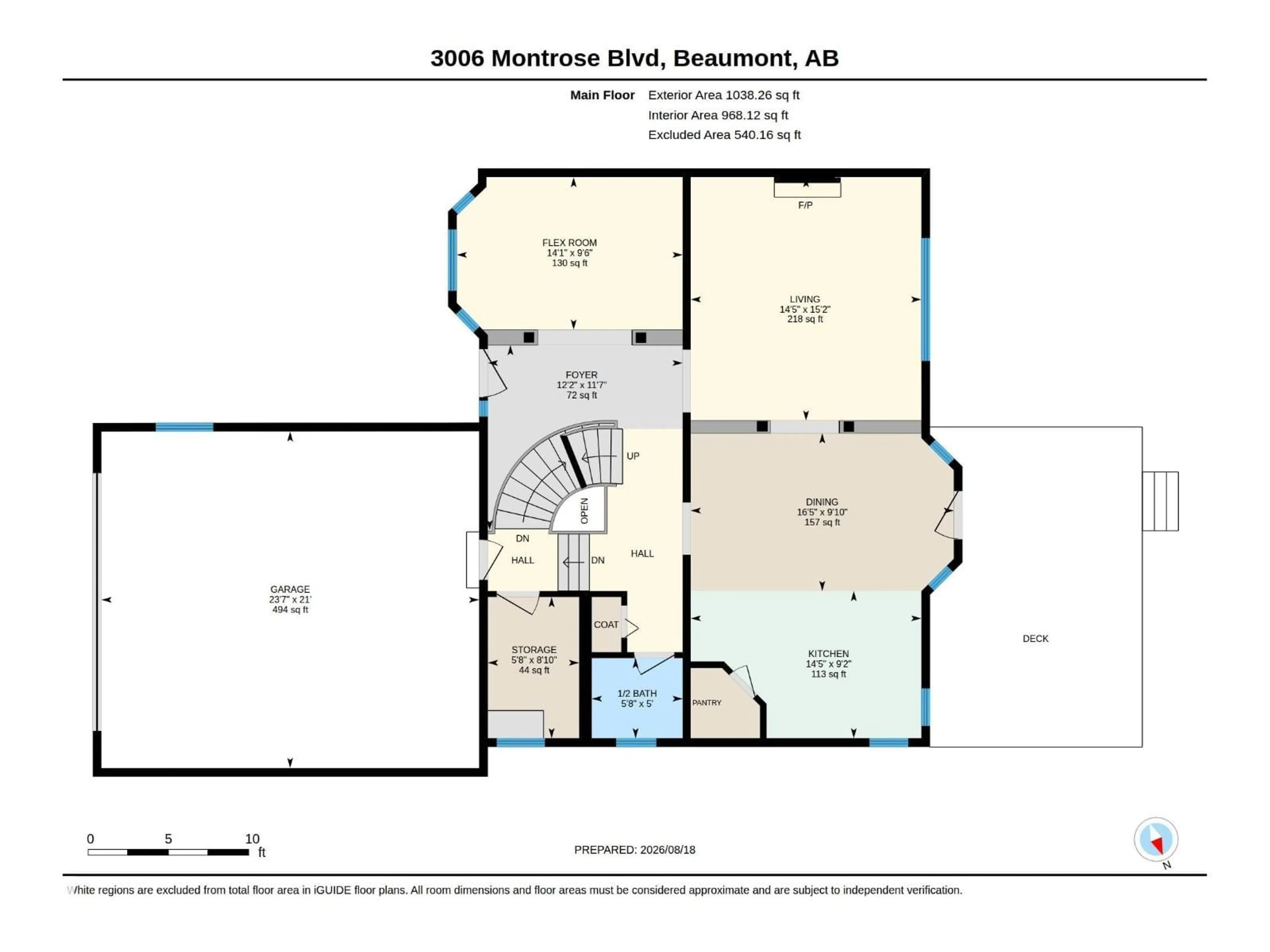 Floor plan for 3006 MONTROSE BV, Beaumont Alberta T4X0C1