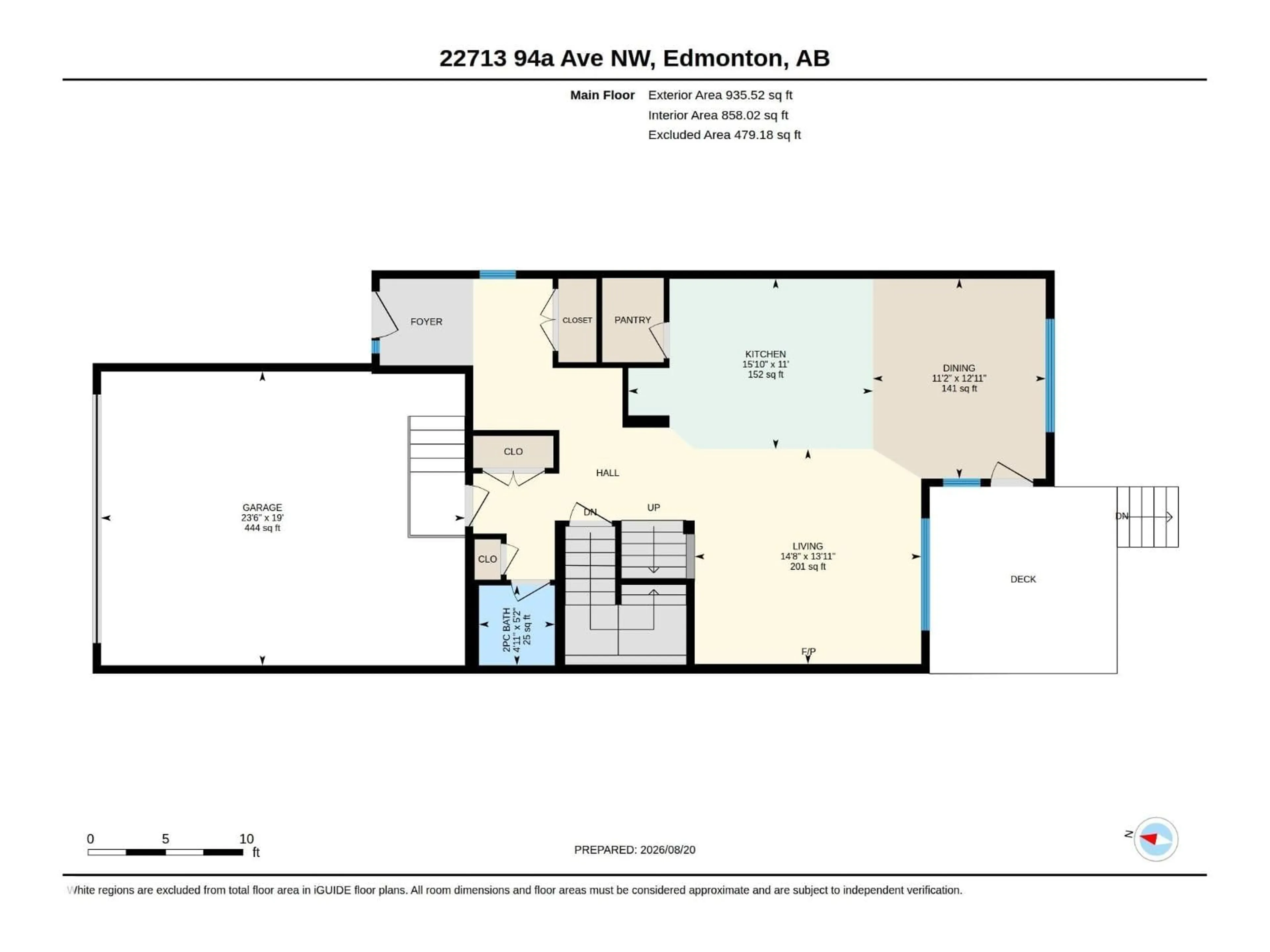 Floor plan for 22713 94A AV, Edmonton Alberta T5T7B2