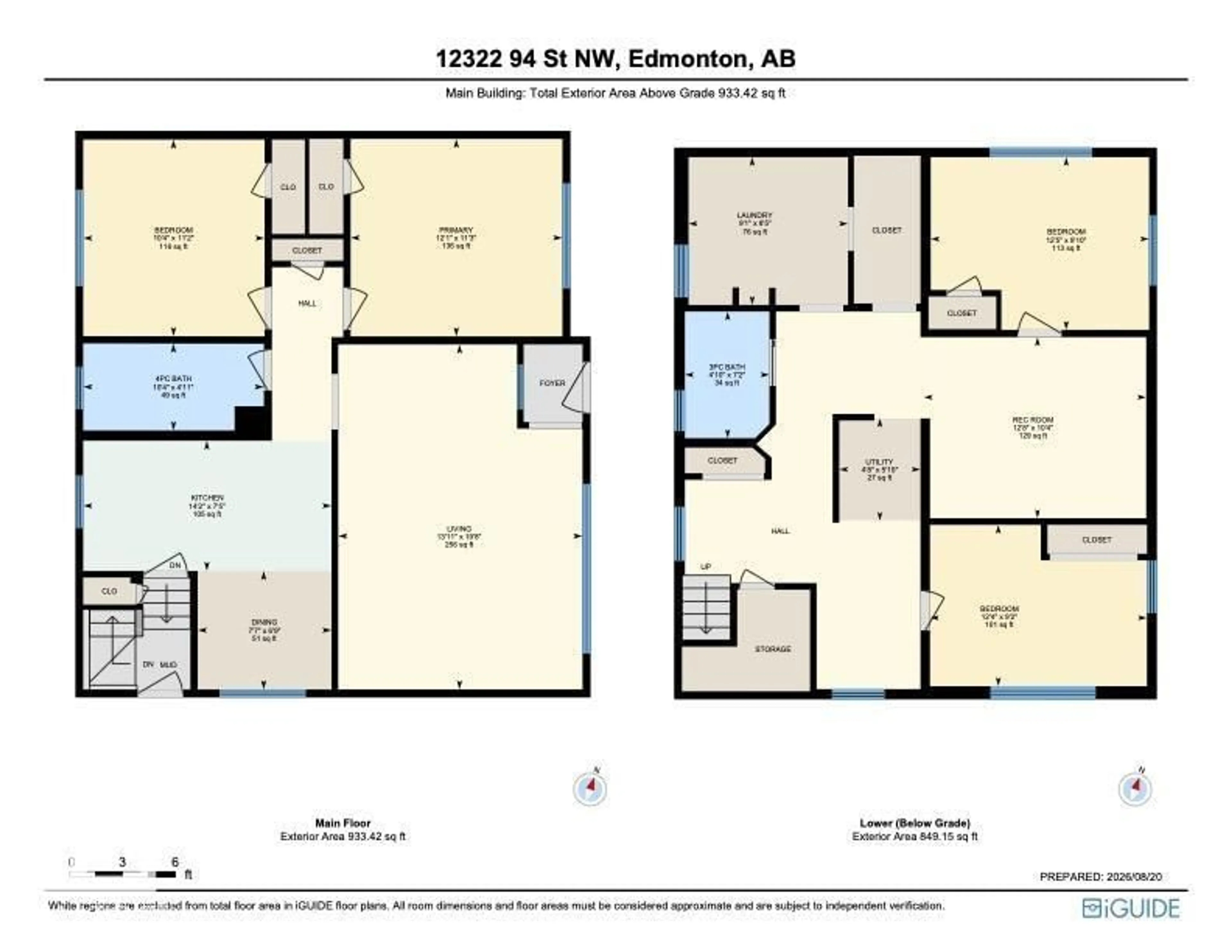 Floor plan for 12322 94 ST, Edmonton Alberta T5G1K3
