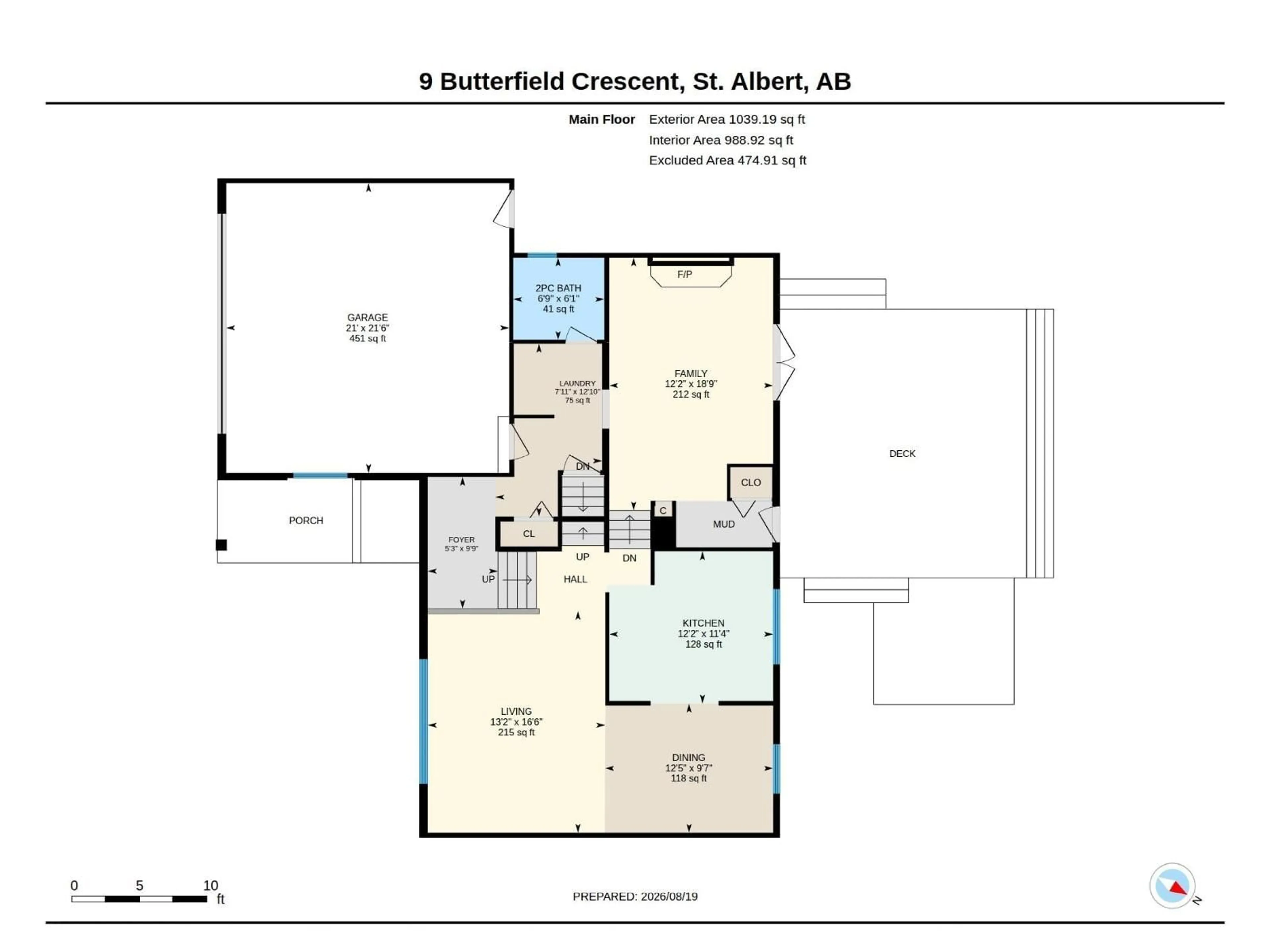 Floor plan for 9 BUTTERFIELD CR, St. Albert Alberta T8N2W6