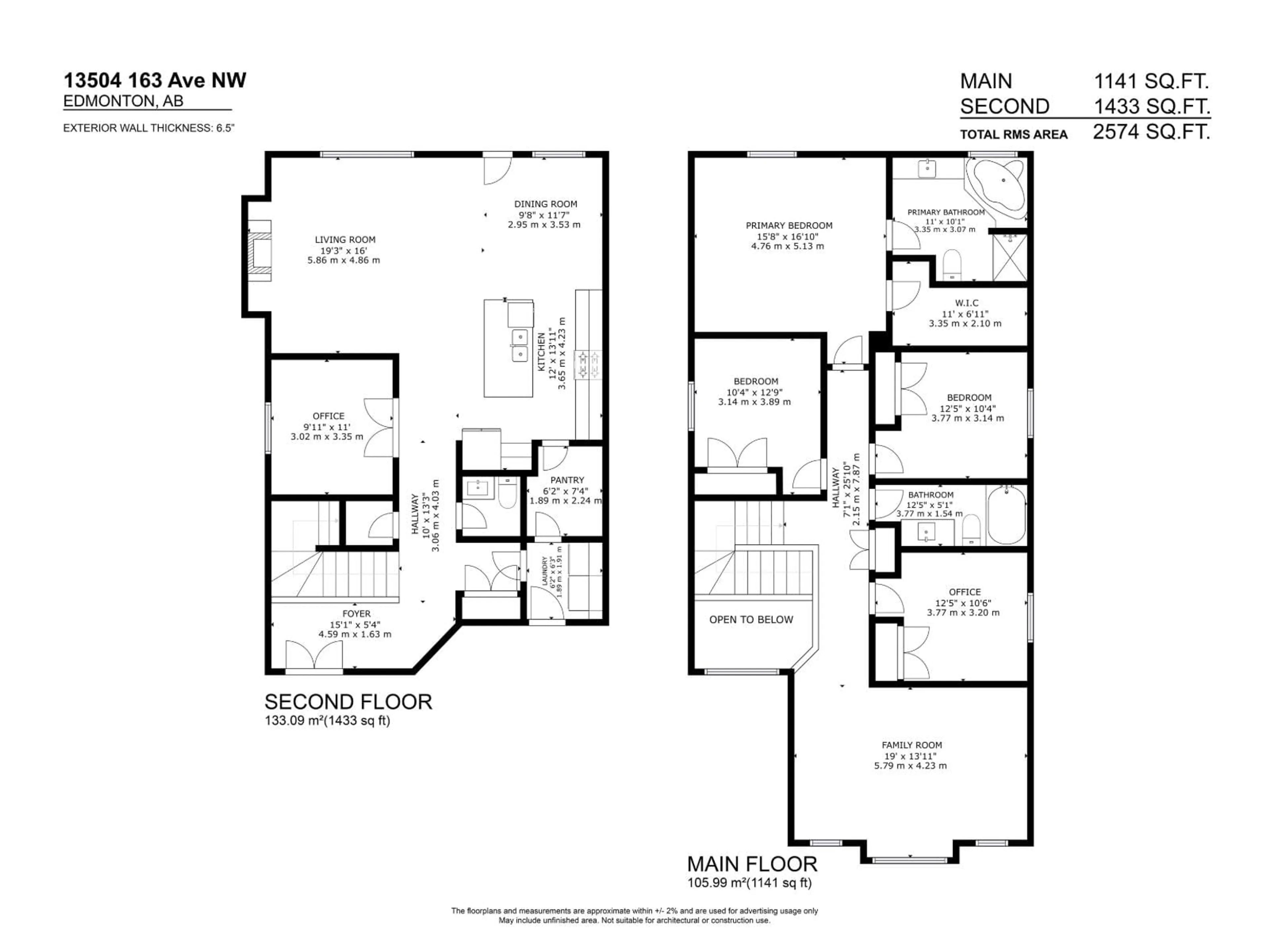 Floor plan for 13504 163 AV, Edmonton Alberta T6V0G3