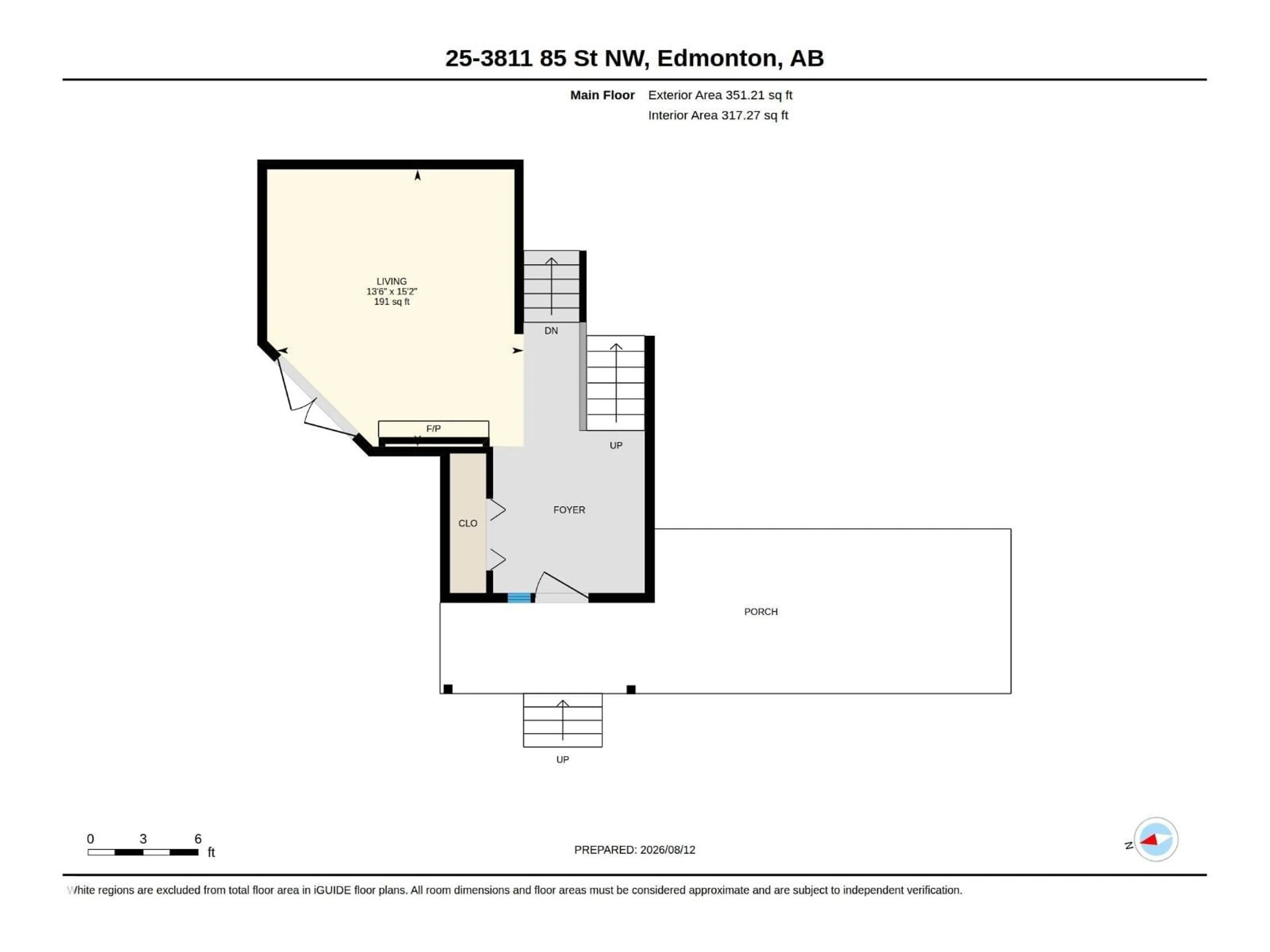 Floor plan for 25 - 3811 85 ST, Edmonton Alberta T6K4C7