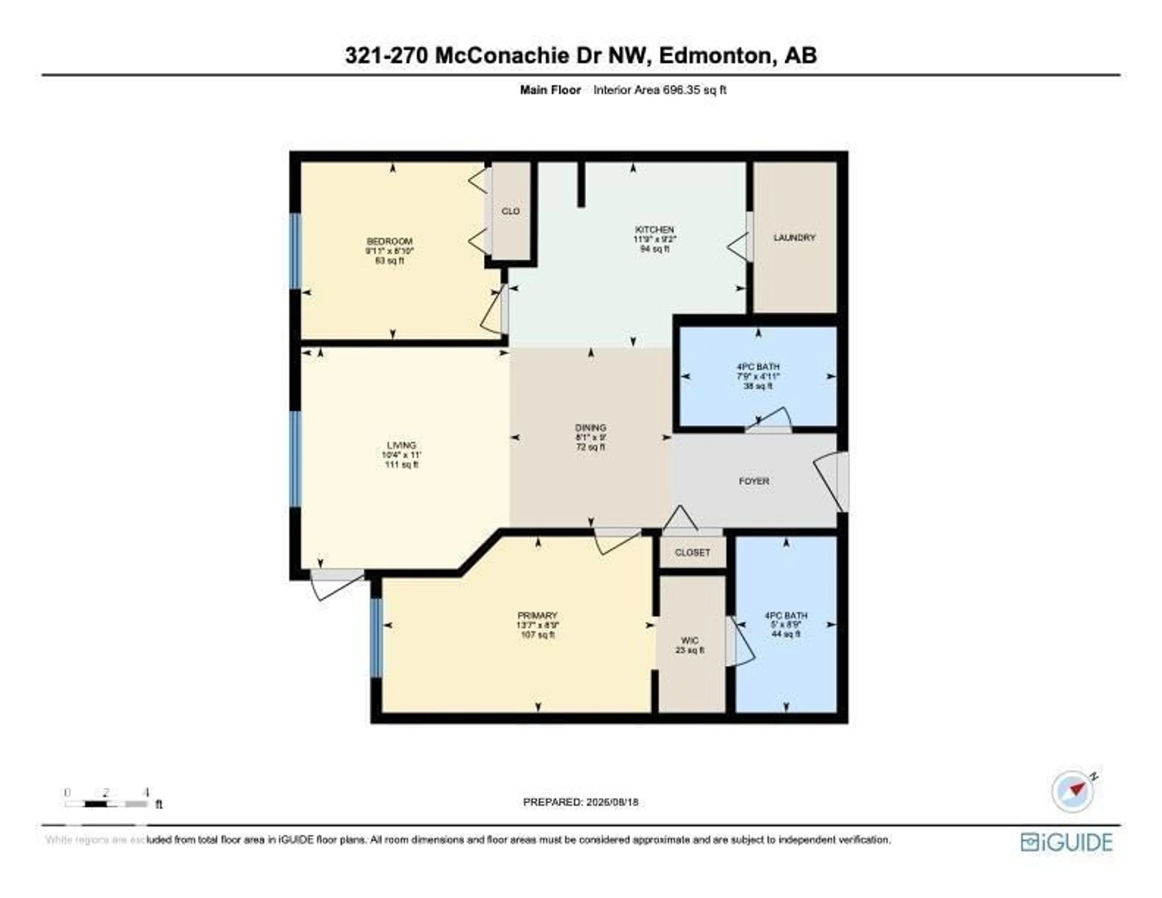 Floor plan for #321 - 270 MCCONACHIE DR, Edmonton Alberta T5Y3N4