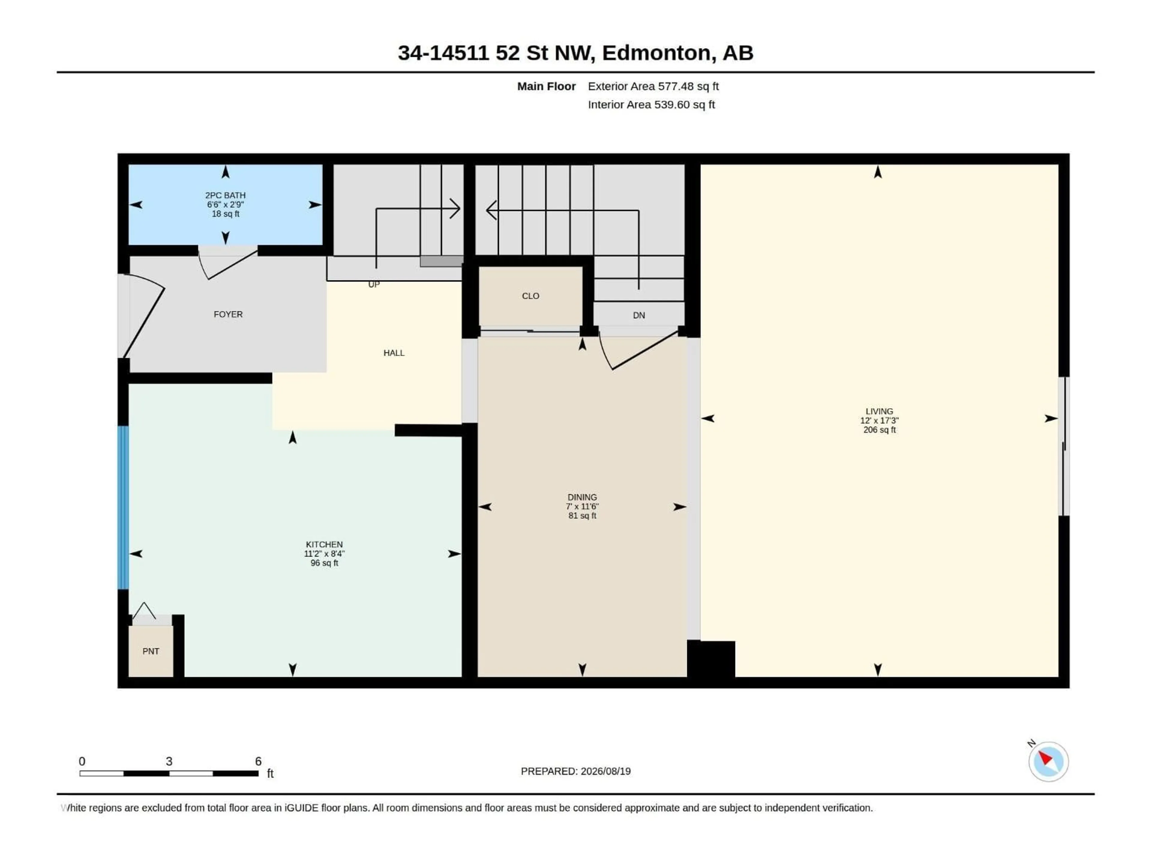 Floor plan for #34 - 14511 52 ST, Edmonton Alberta T5A4M6