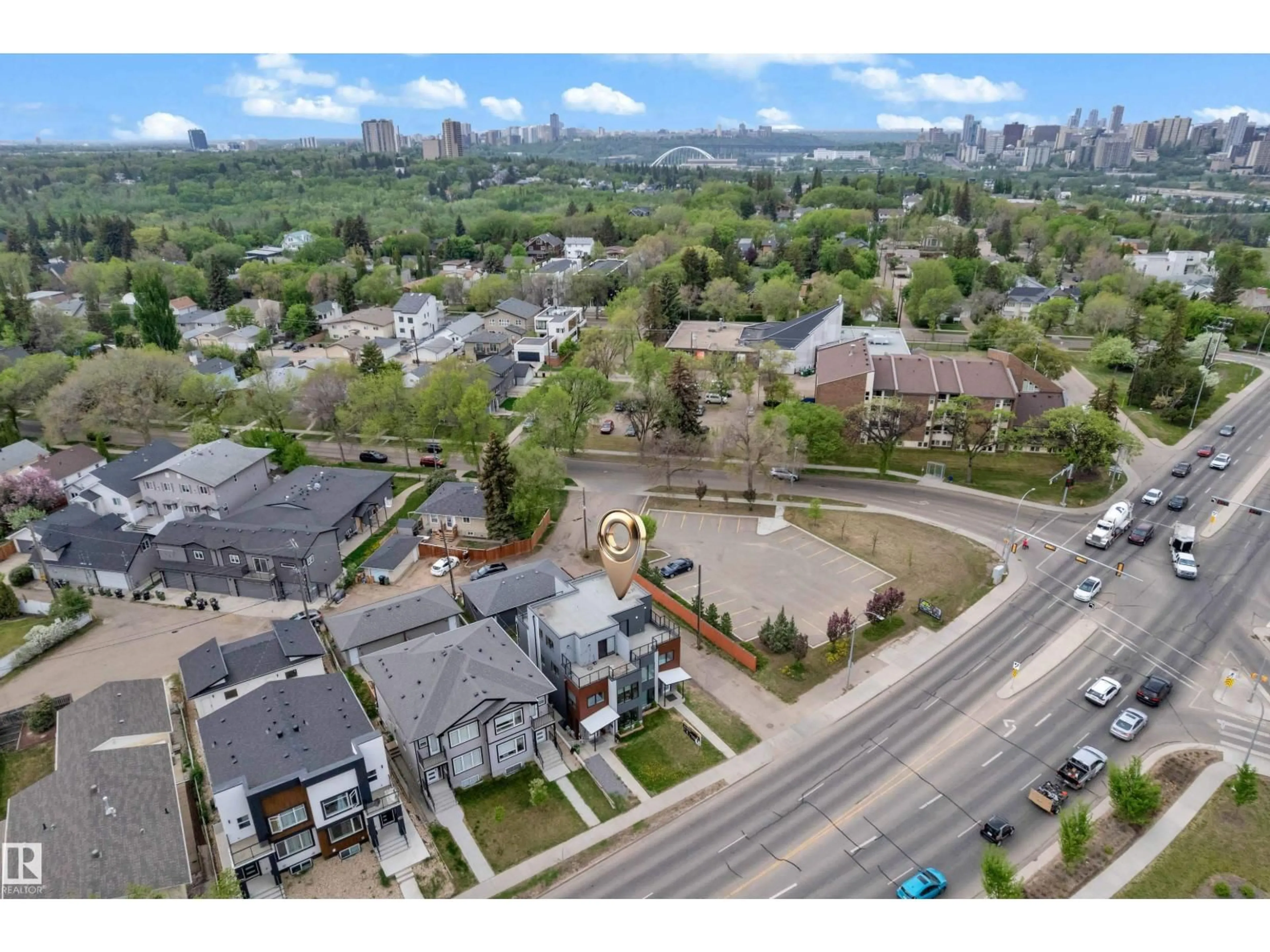 A pic from outside/outdoor area/front of a property/back of a property/a pic from drone, street for 9329 CONNORS RD, Edmonton Alberta T6C4B9