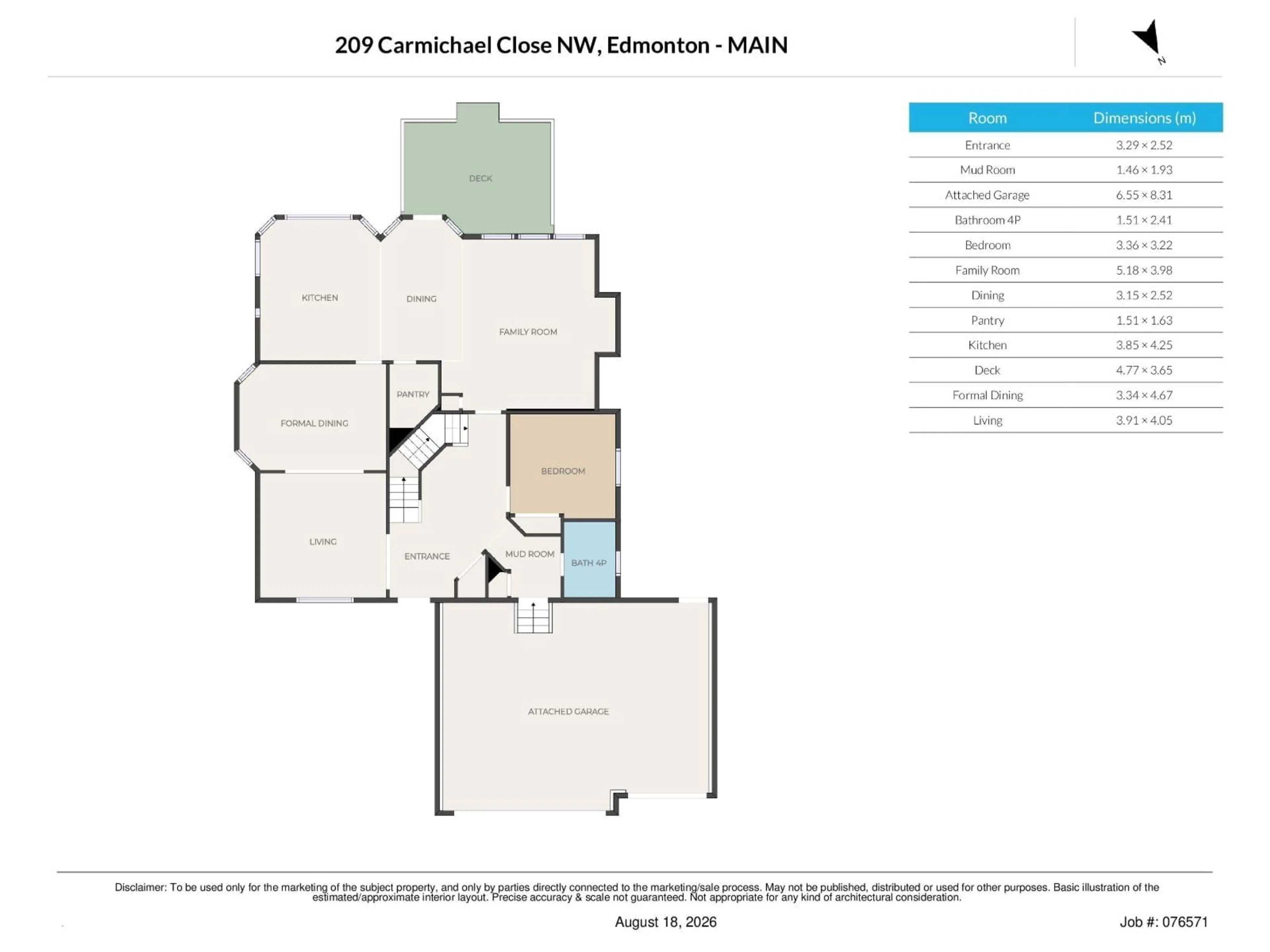 Floor plan for 209 CARMICHAEL CL, Edmonton Alberta T6R2K6