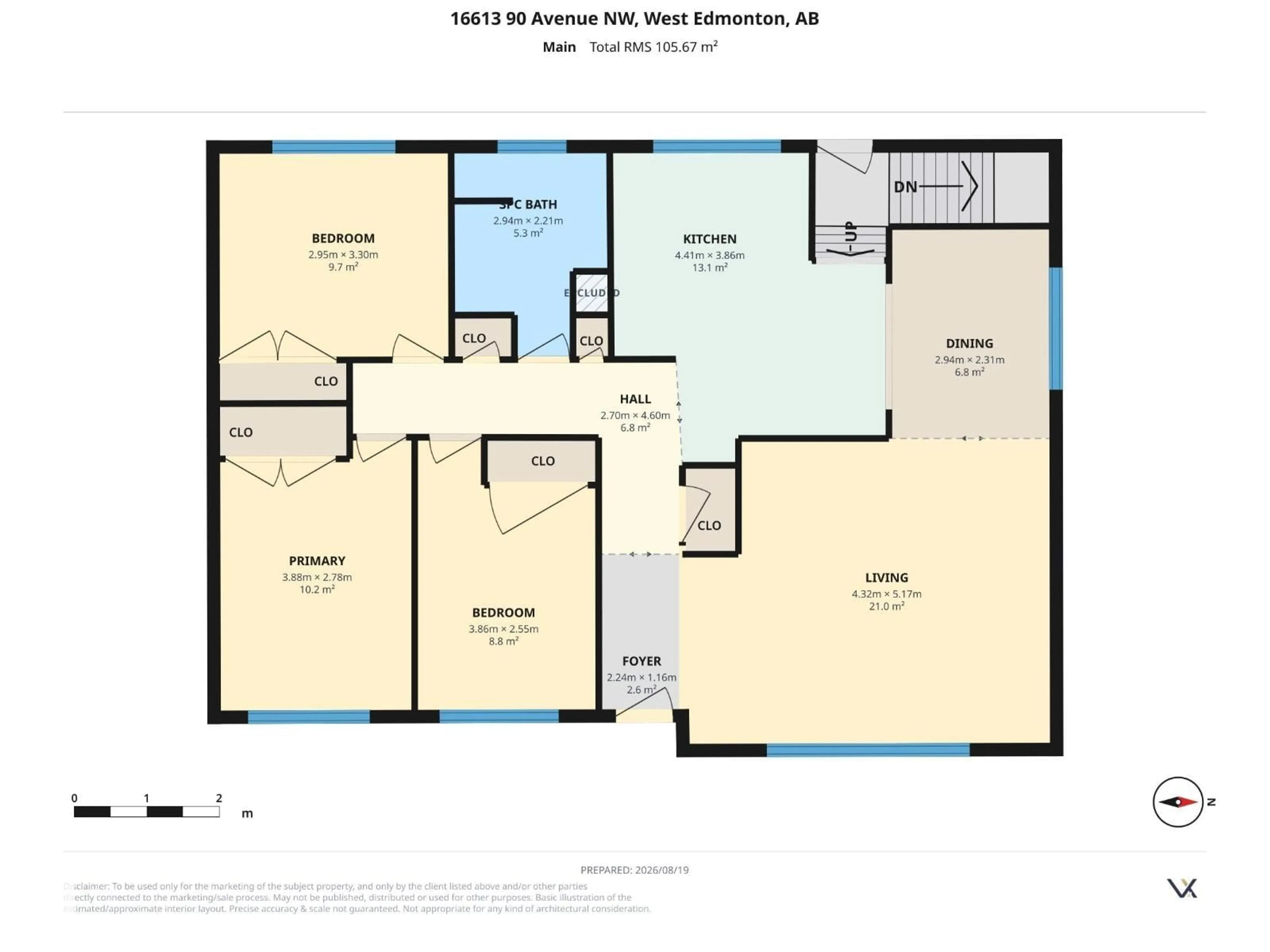 Floor plan for 16613 90 AV, Edmonton Alberta T5R4W9